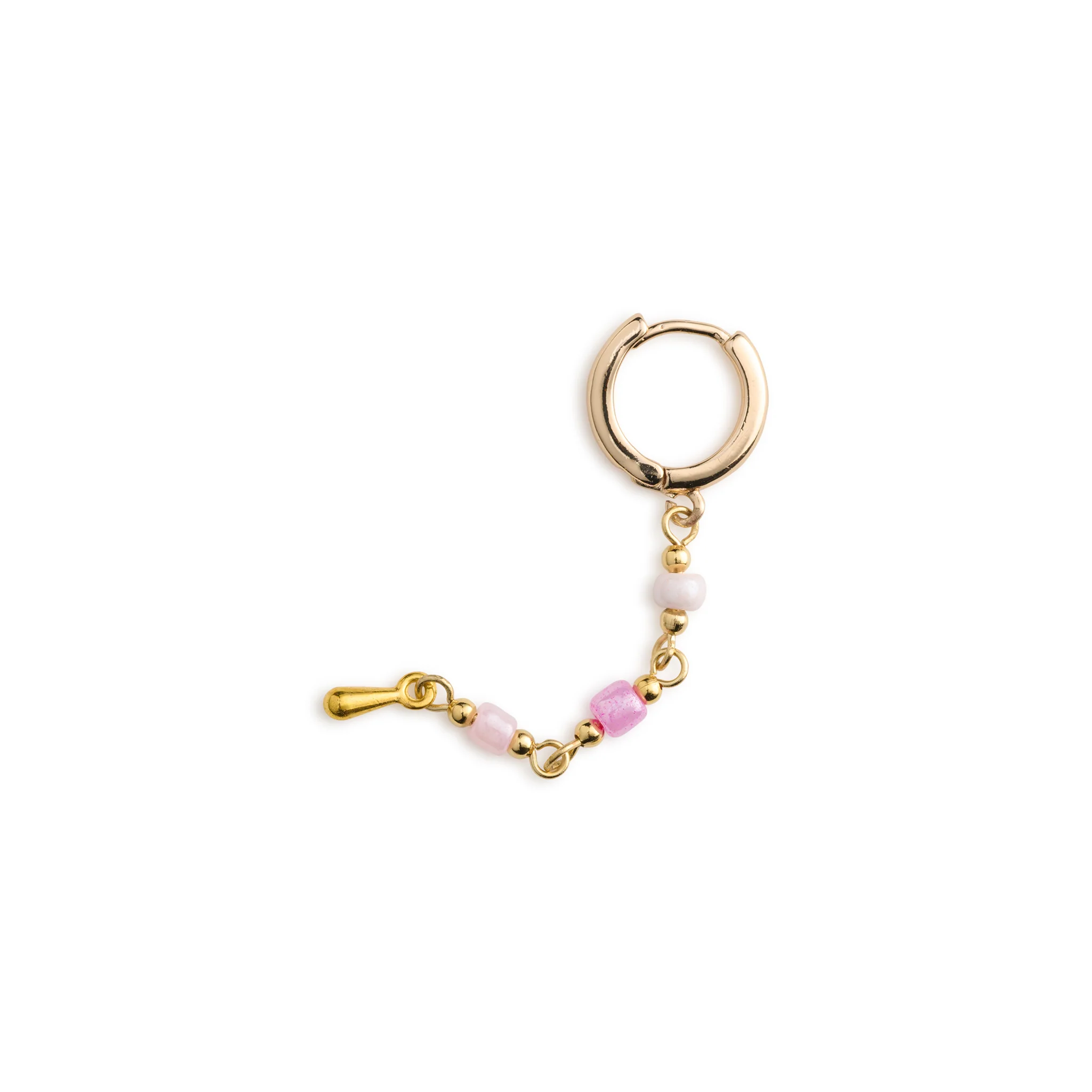 Alia - Hoops Pärlörhängen Rosa Rostfritt Stål - Image 3