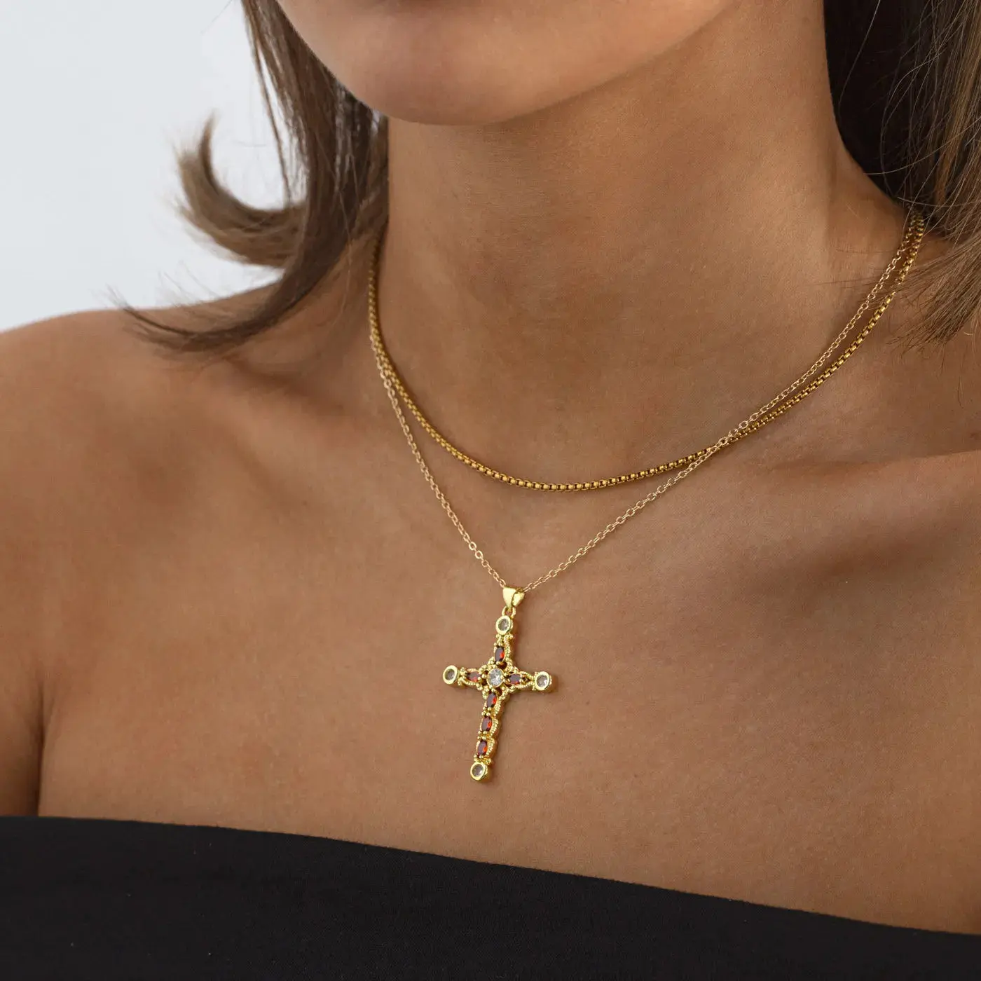 Azura - Kors Halsband med Kristaller - Image 6