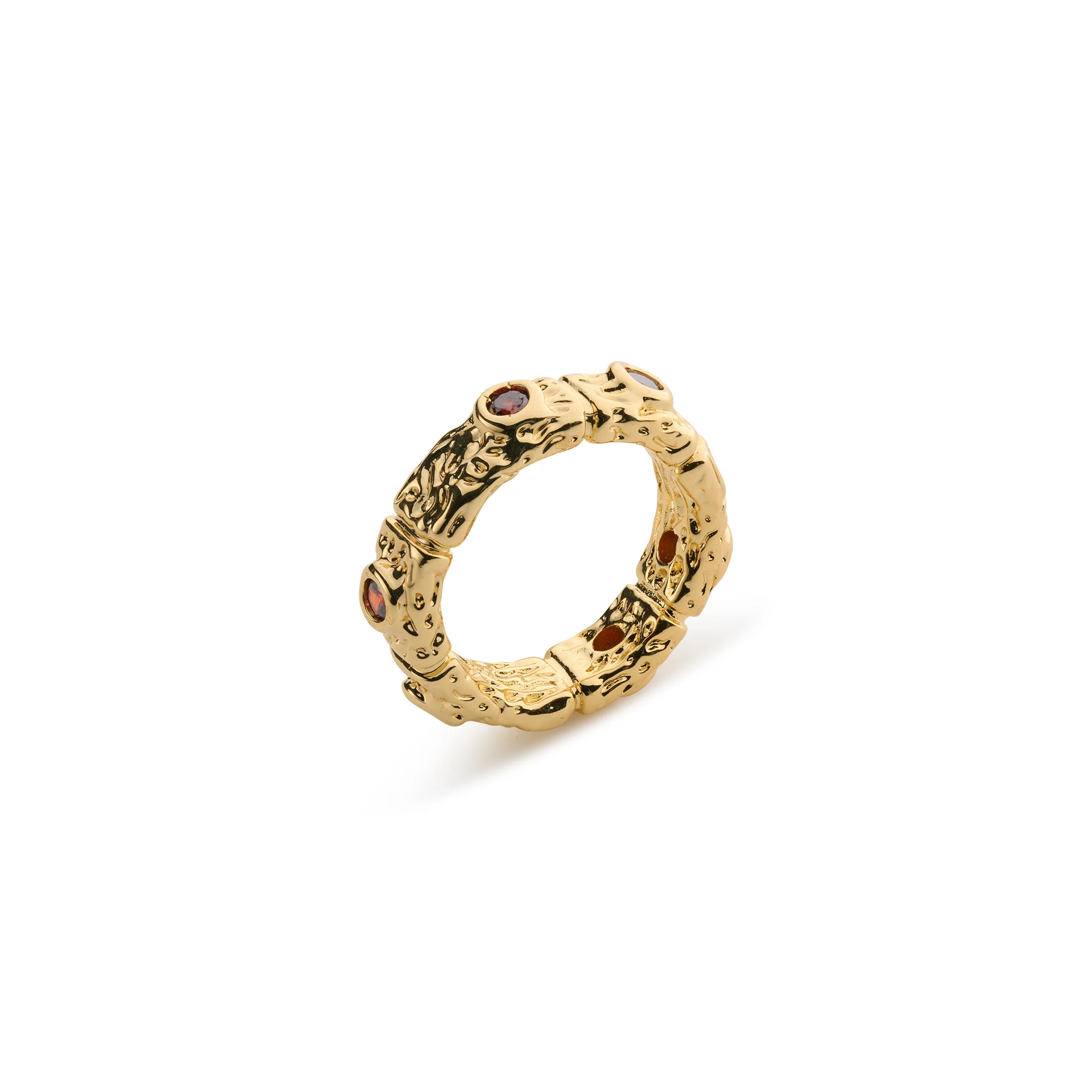 Camille - Chunky Ring med Röd Kristall - Image 2