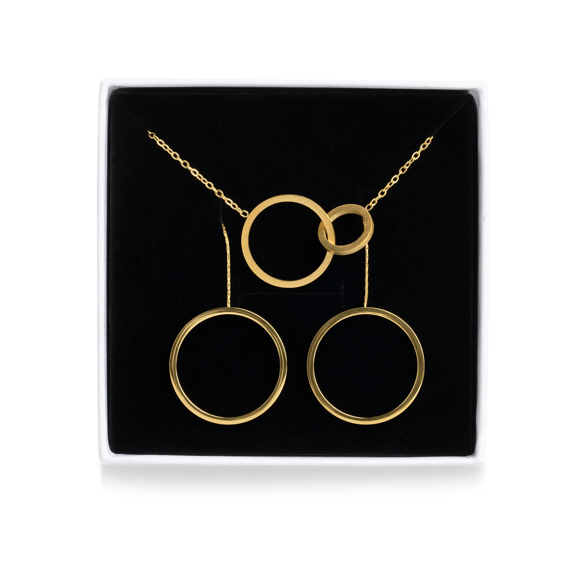 Cirkel Smyckeset Halsband & ĂrhĂ€ngen Rostfritt StĂ„l