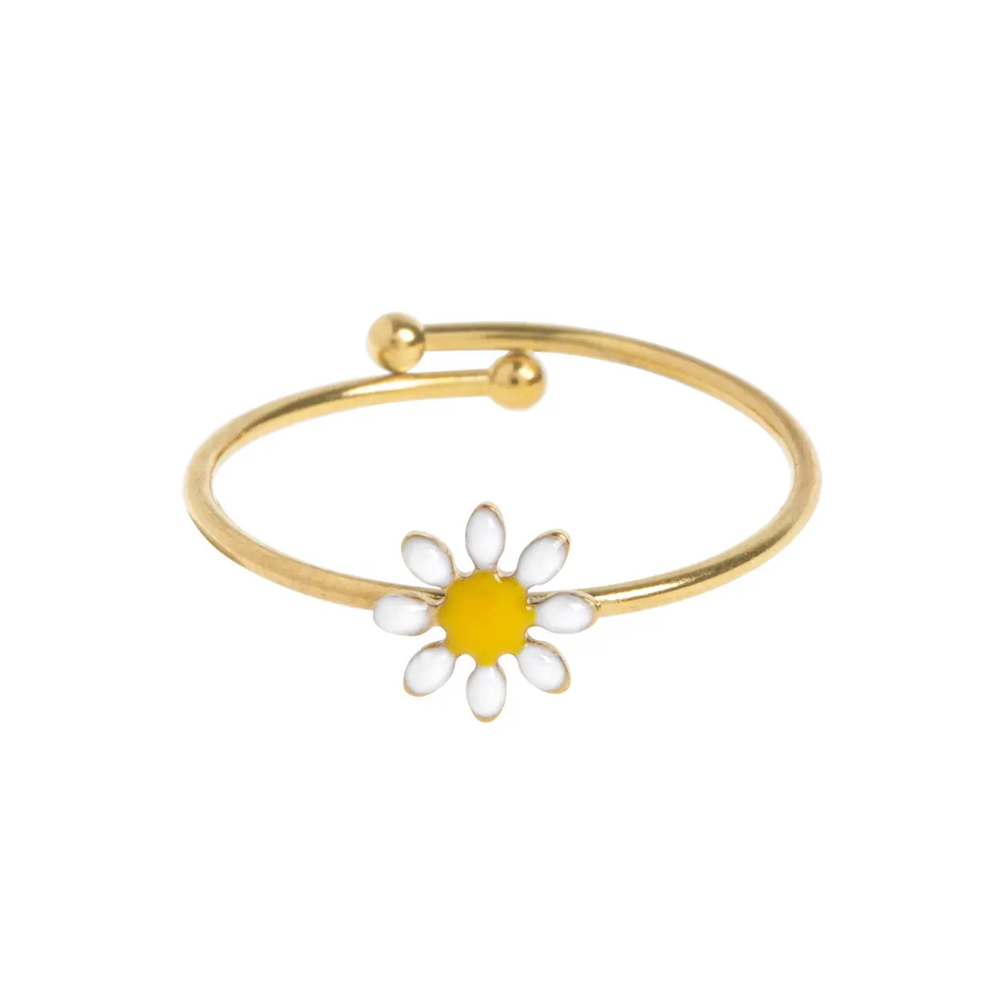 Doris - Daisy Flower Emalj Ring Rostfritt StÄl