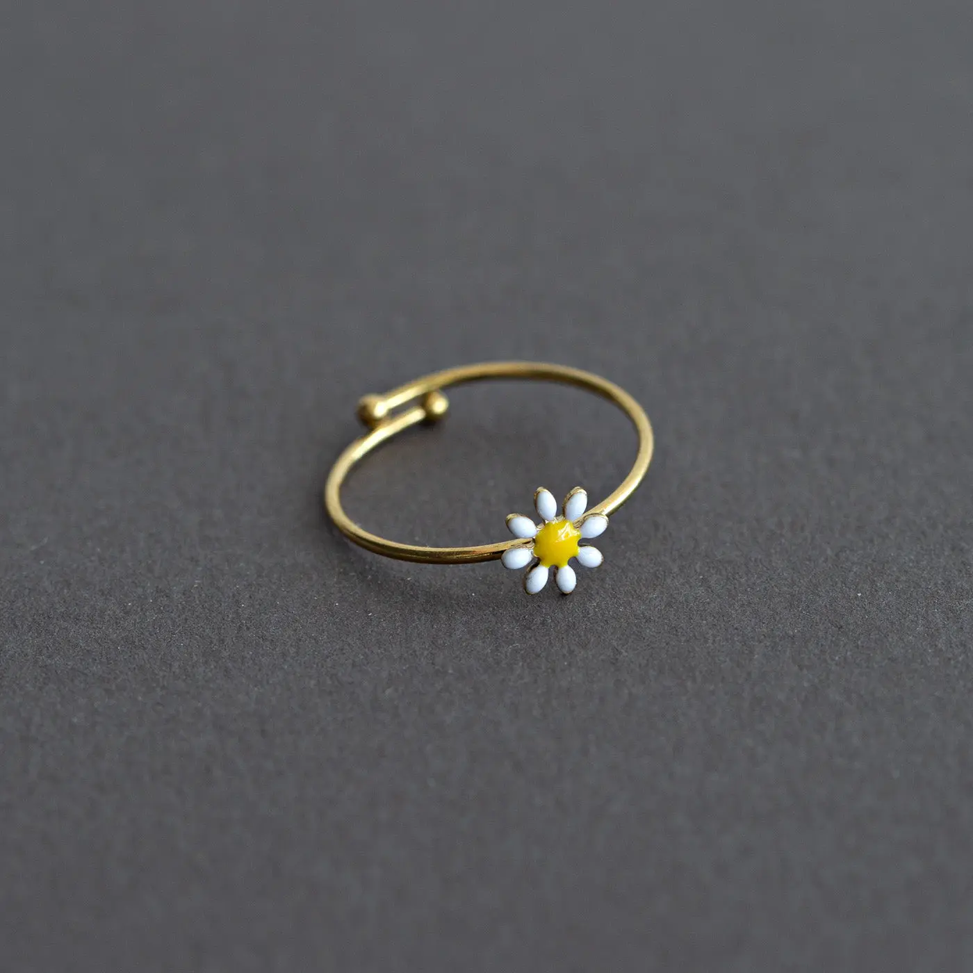 Doris - Daisy Flower Emalj Ring Rostfritt StÄl - Image 4