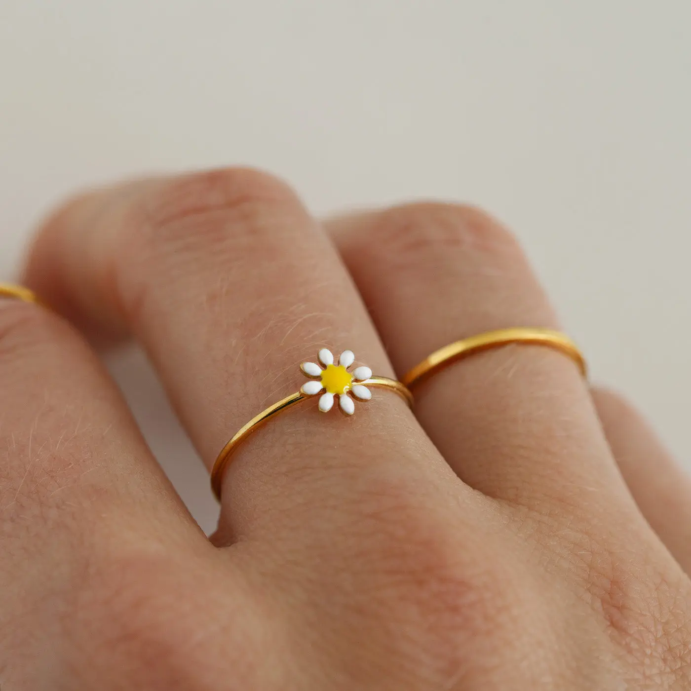 Doris - Daisy Flower Emalj Ring Rostfritt StÄl - Image 5