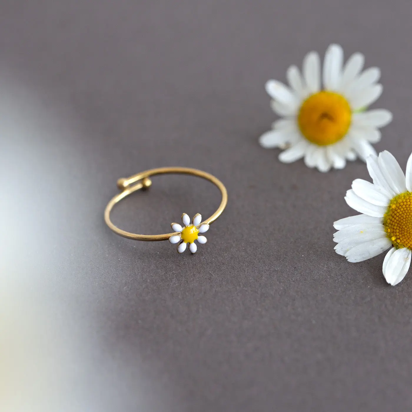 Doris - Daisy Flower Emalj Ring Rostfritt StÄl - Image 6