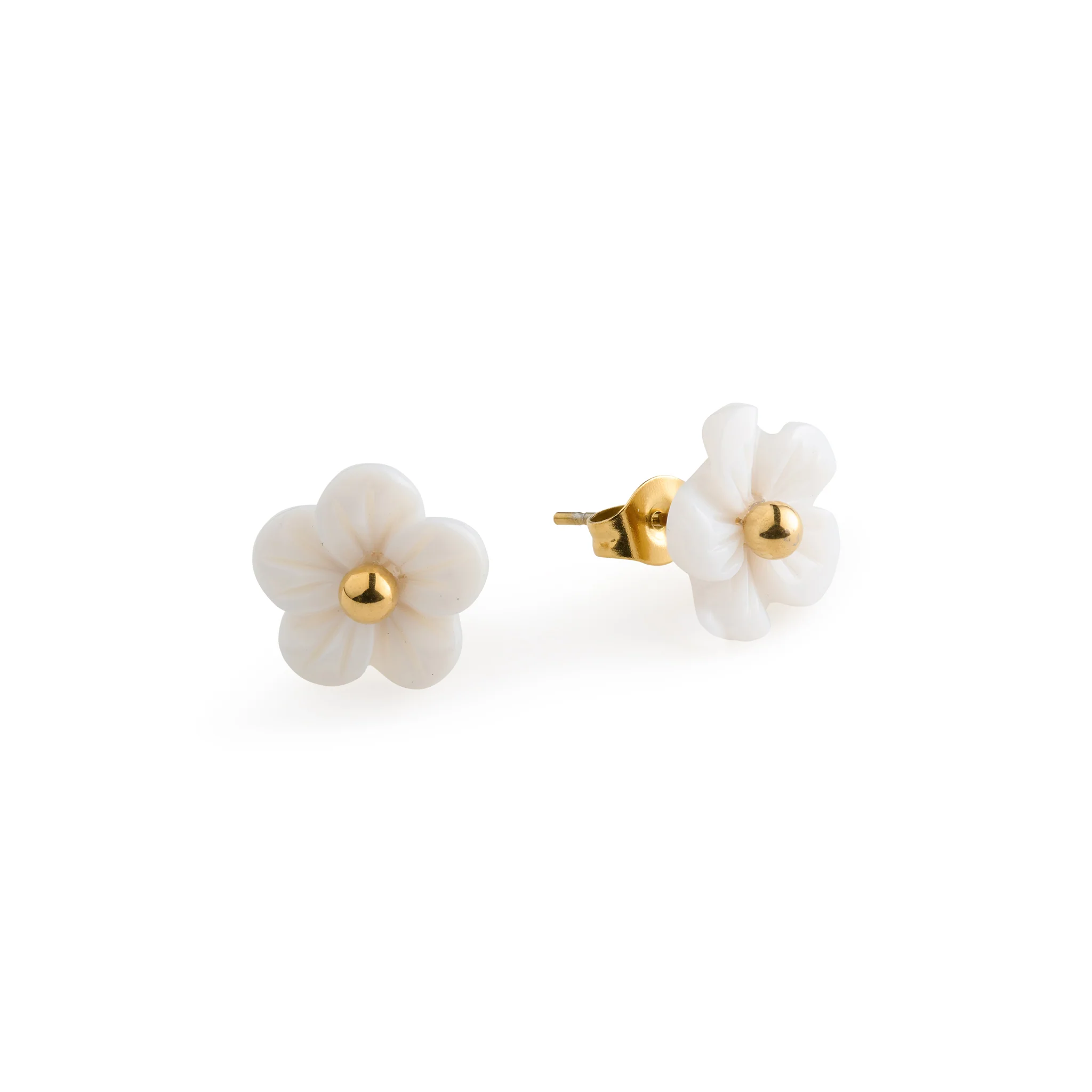 Ellen â Studs ĂrhĂ€ngen Blomma Vit Rostfritt StĂ„l