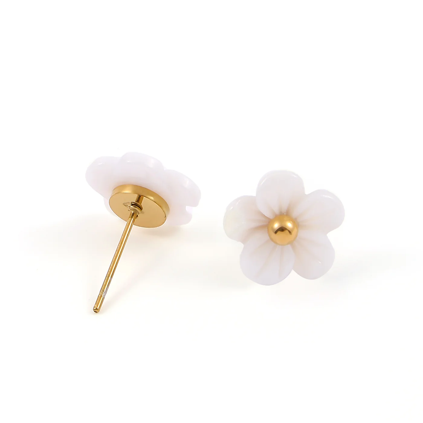 Ellen â Studs ĂrhĂ€ngen Blomma Vit Rostfritt StĂ„l - Image 2