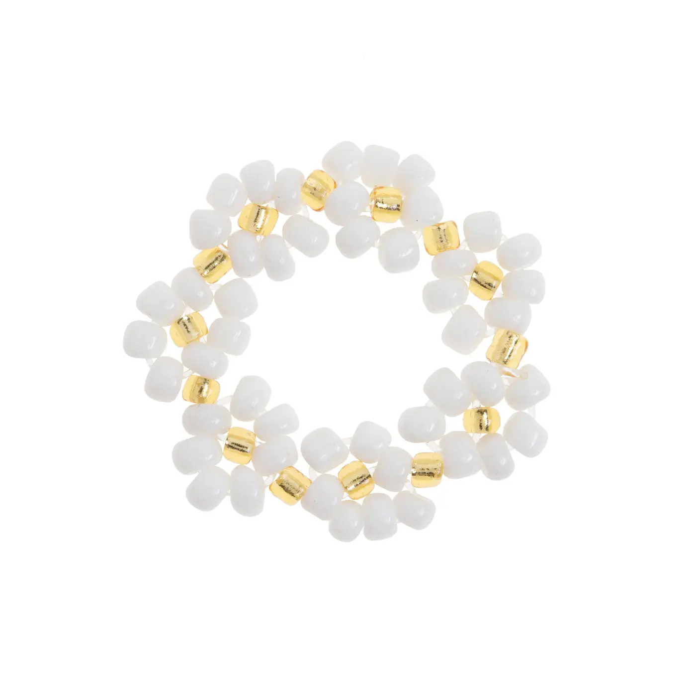 Elsa - Ring med Blå Pärlor och Blommor