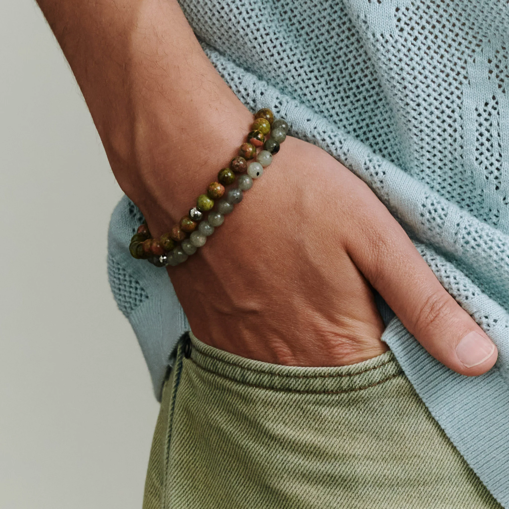 Erik - Armband Stenkulor Rostfritt Stål - Image 4