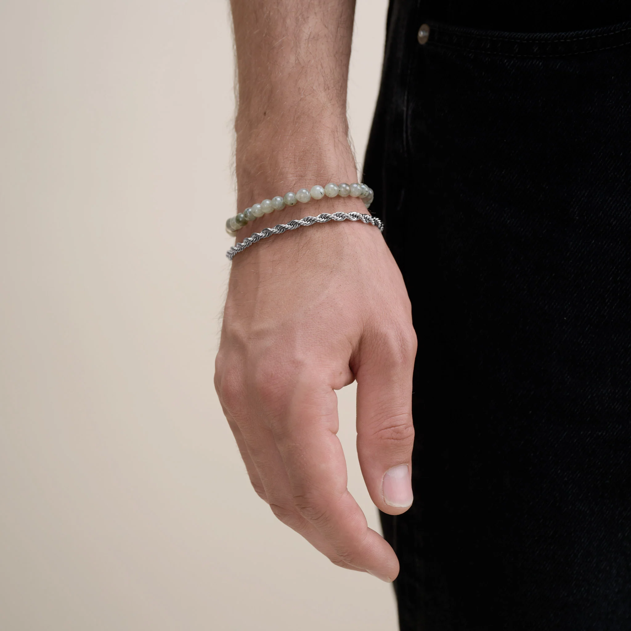 Erik - Armband Stenkulor Rostfritt Stål - Image 5