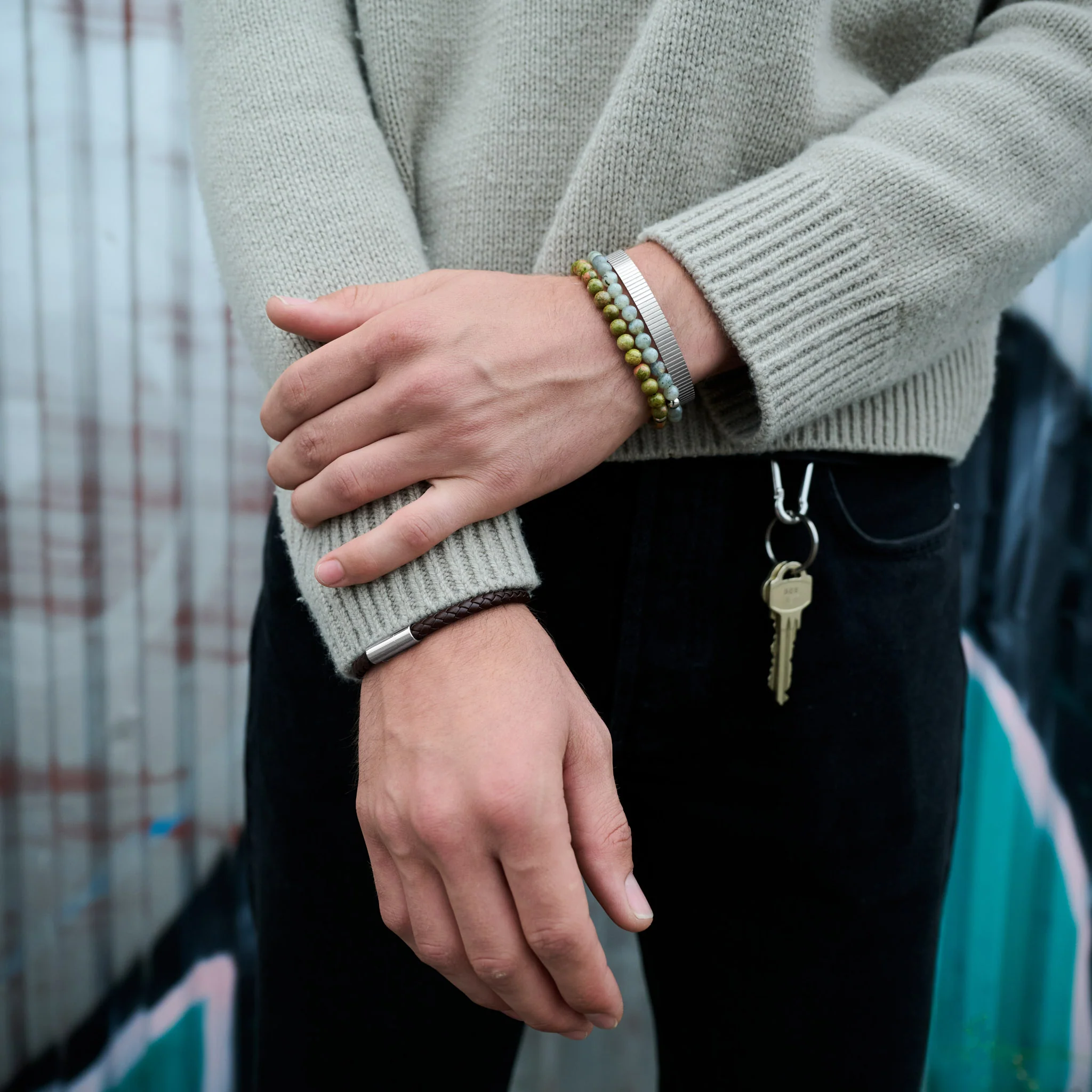Erik - Armband Stenkulor Rostfritt Stål - Image 6