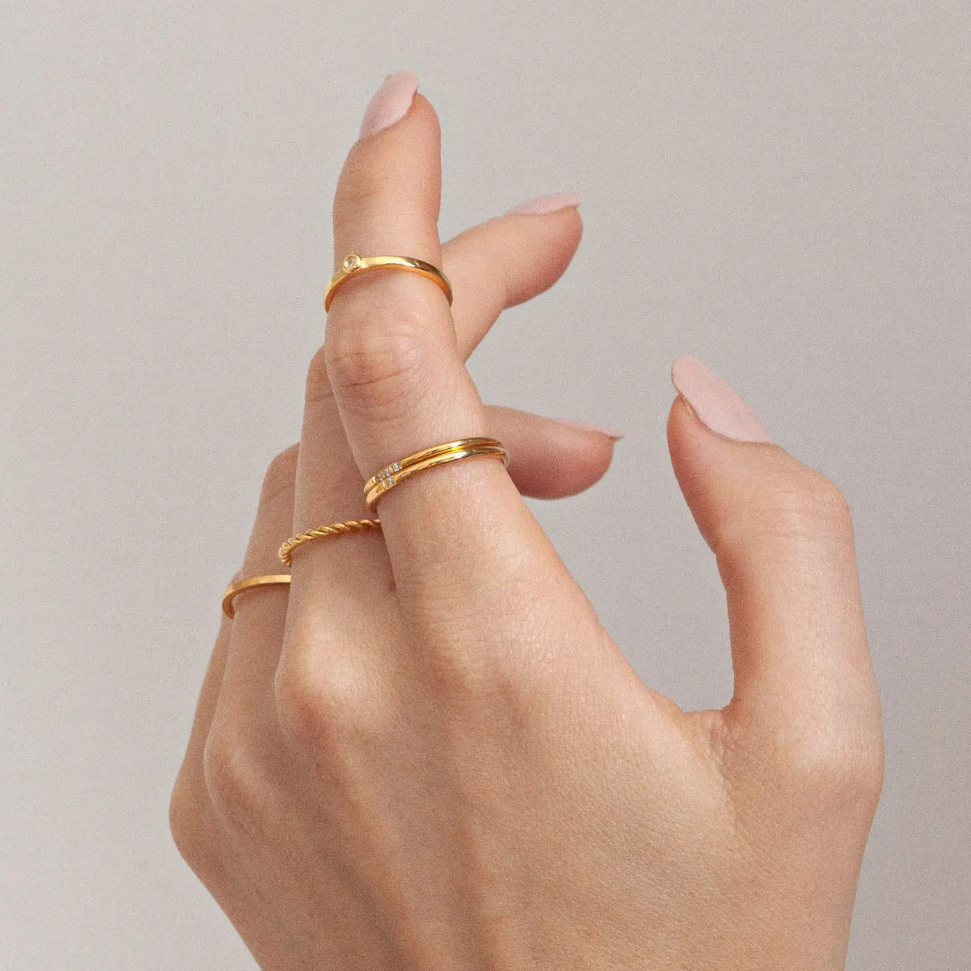 Evi - Tunn Ring med Kristall Rostfritt Stål  - Image 3