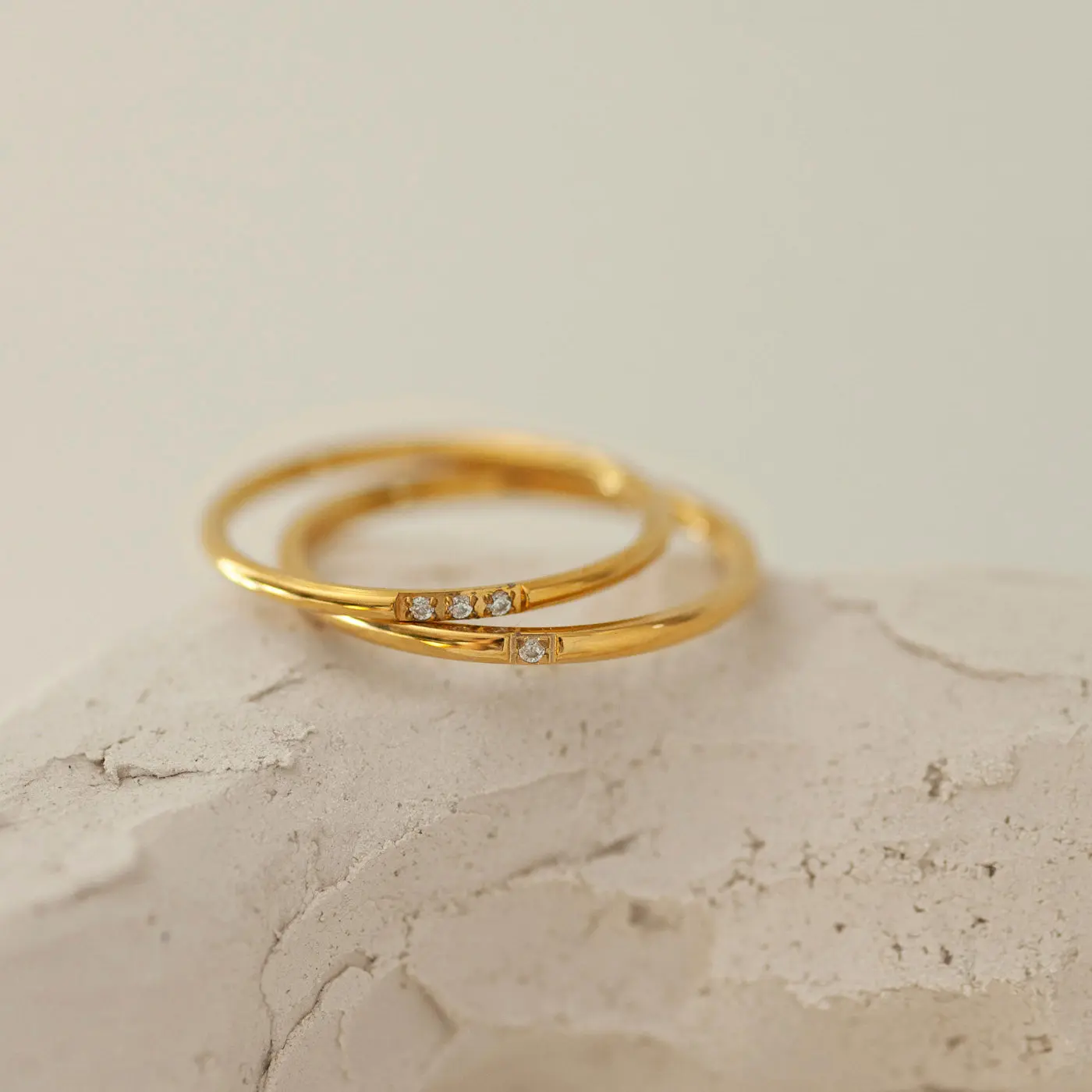 Evi - Tunn Ring med Kristall Rostfritt Stål  - Image 4