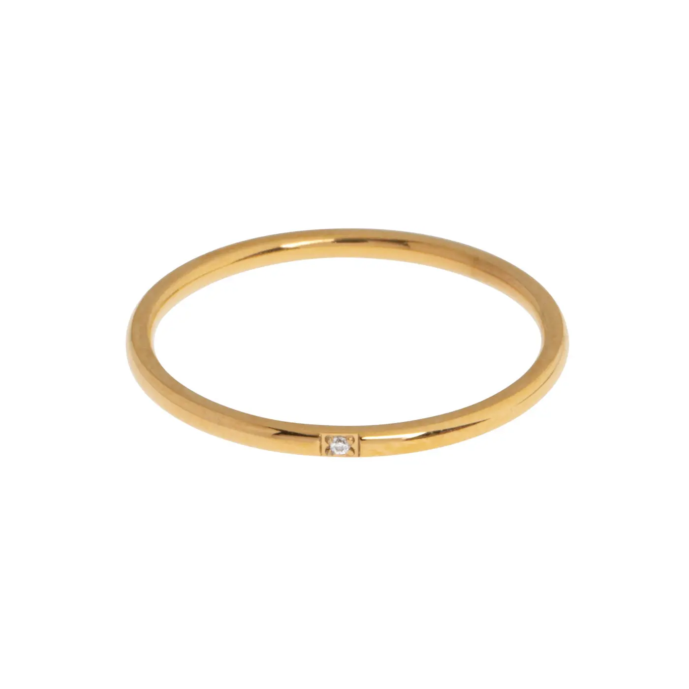 Evi - Tunn Ring med Kristall Rostfritt Stål  - Image 5