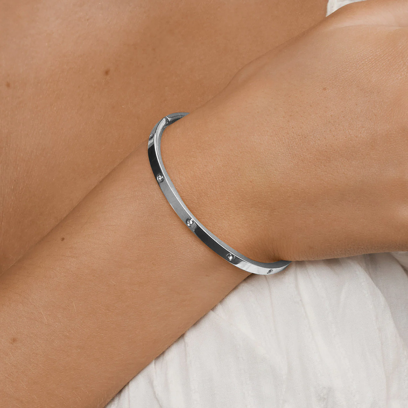 Fiona - Bangle Armband Kristall Rostfritt Stål - Image 4