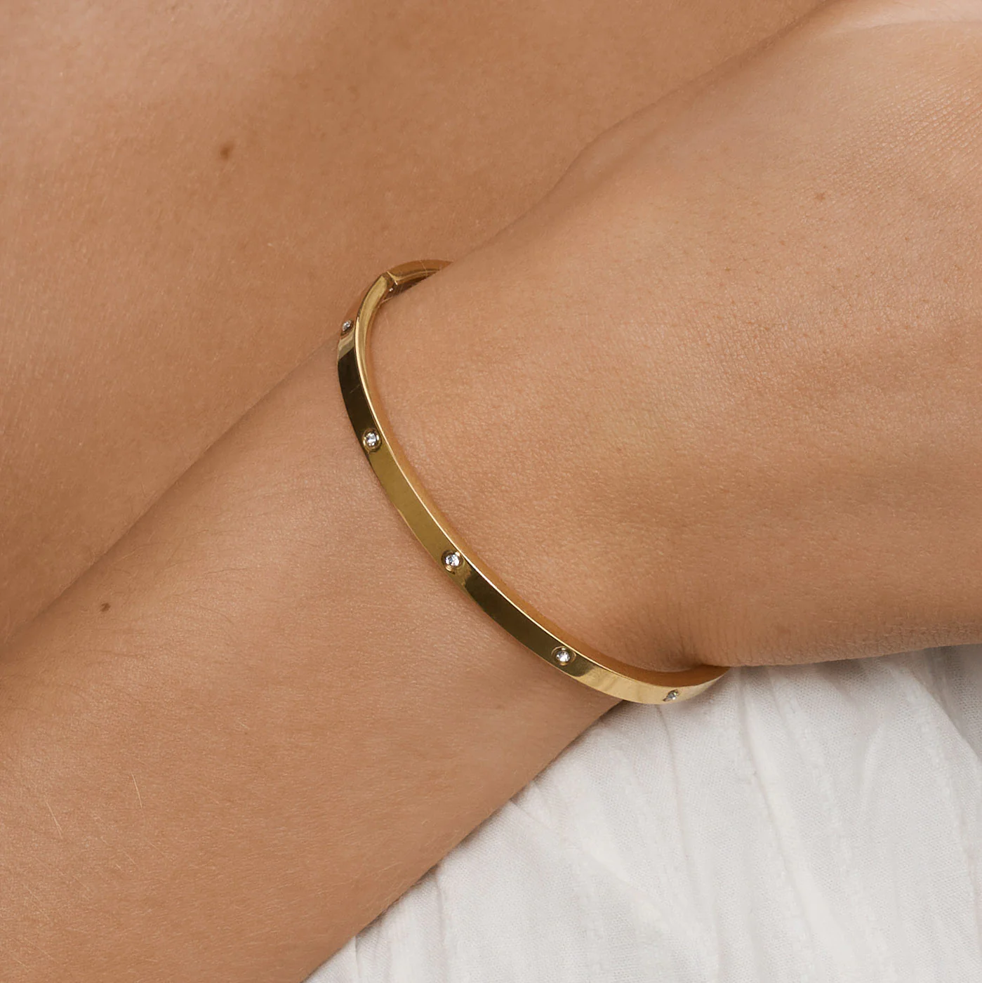 Fiona - Bangle Armband Kristall Rostfritt Stål - Image 5