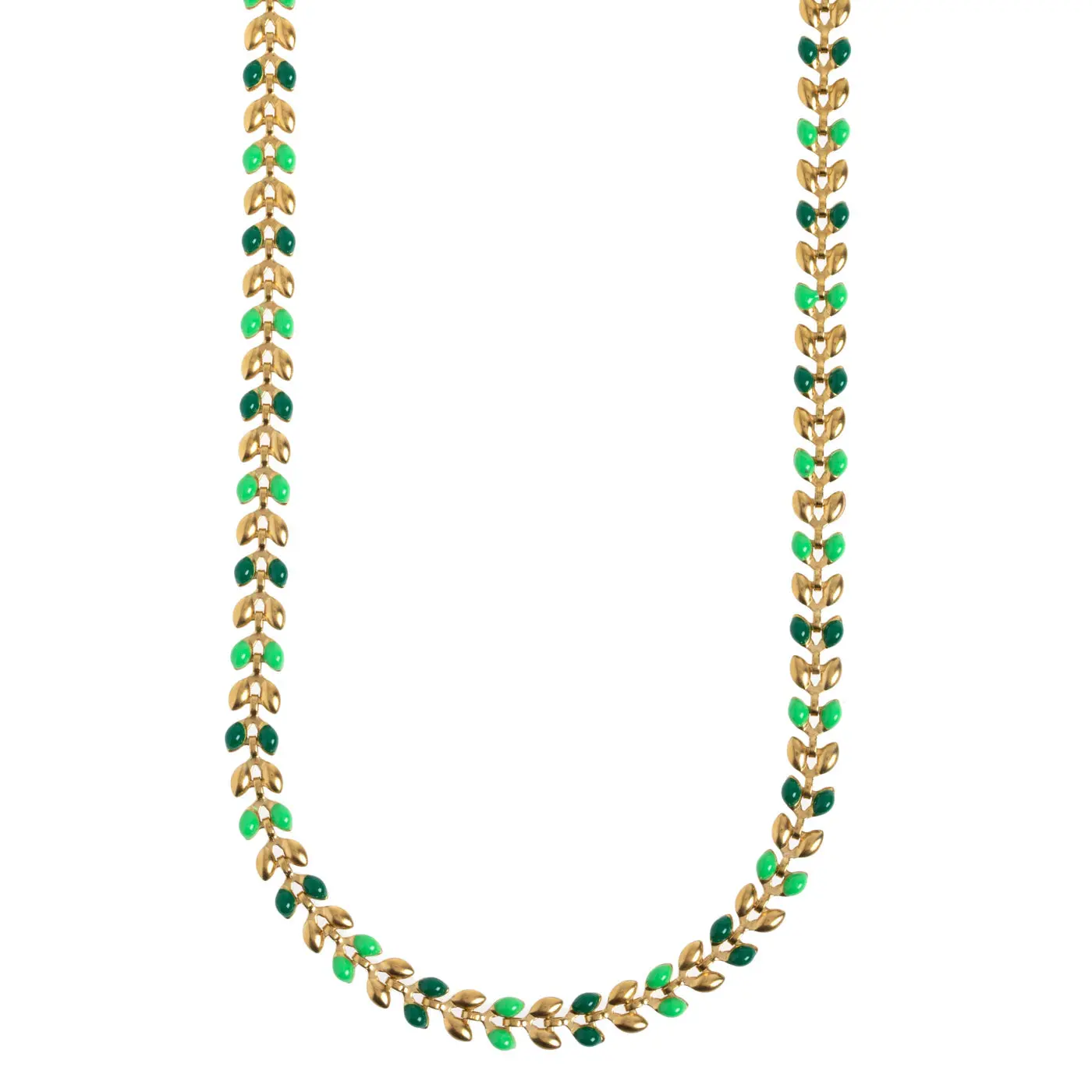 Fleur - Emalj Wheat Chain Halsband Rostfritt Seel