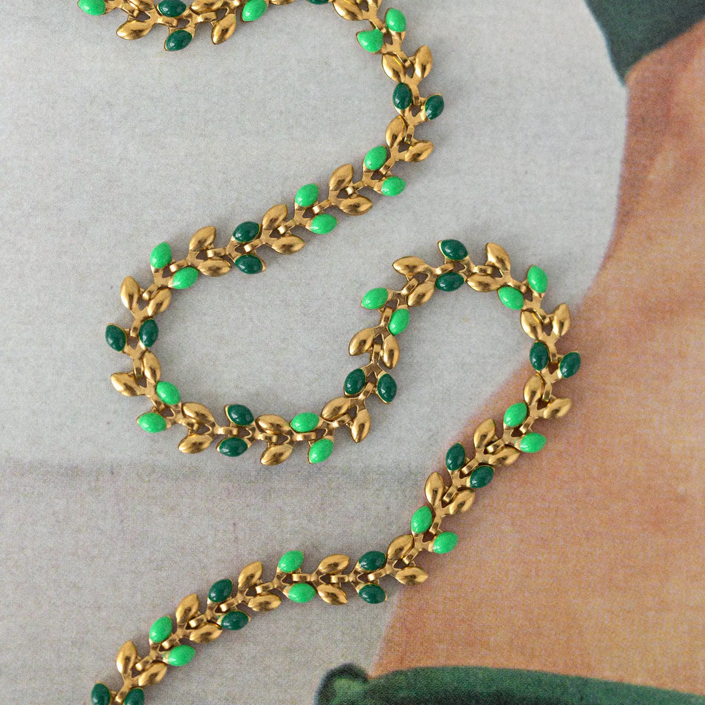 Fleur - Emalj Wheat Chain Halsband Rostfritt Seel - Image 3