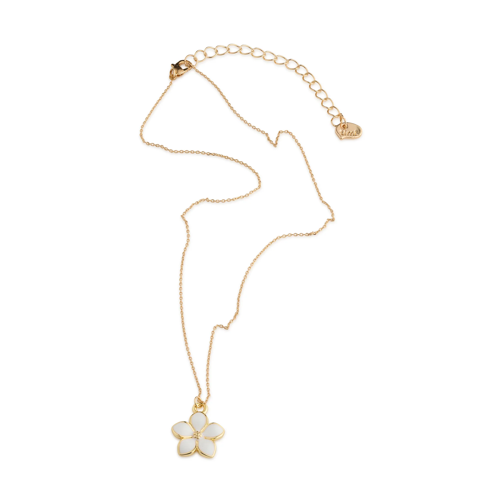 Gene - Hängande Halsband Emaljblomma Vit - Image 2