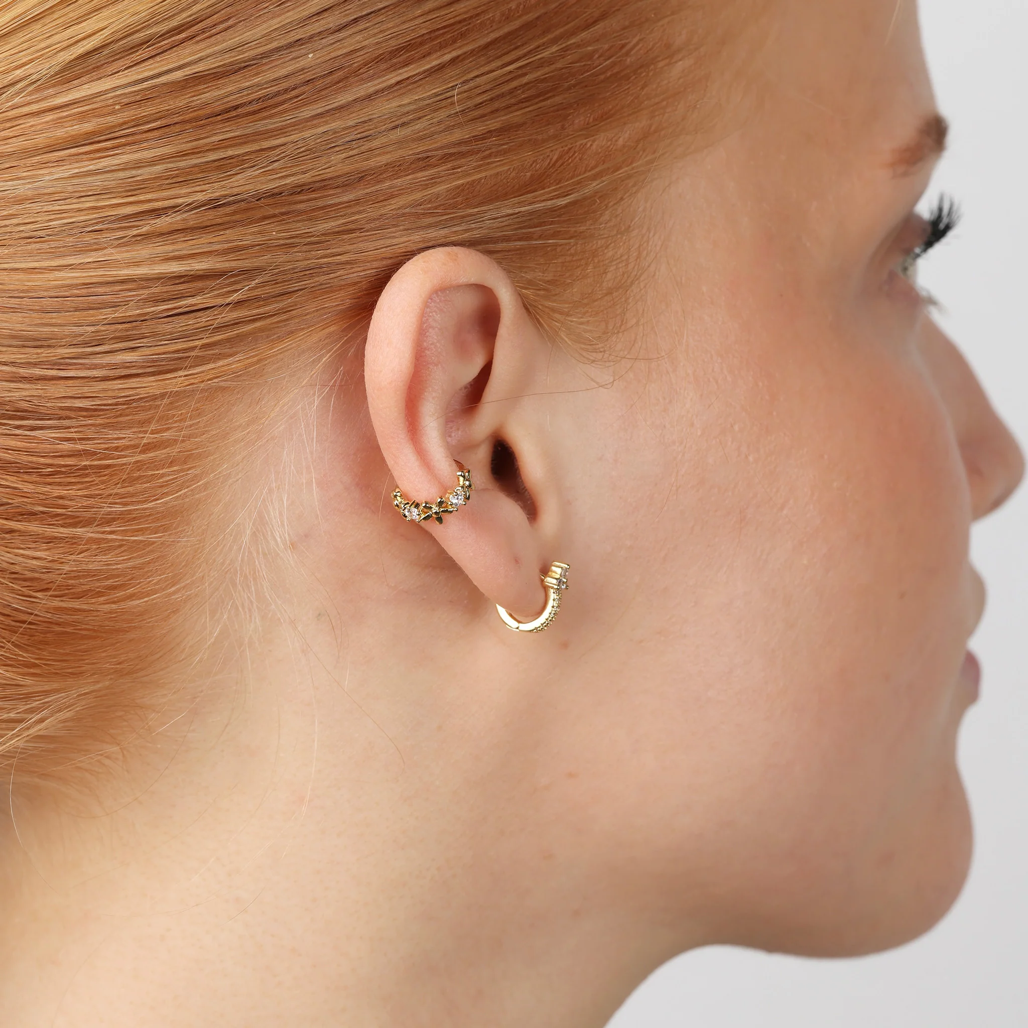 Georgie - Ear Cuff Blomma Rostfritt Stål - Image 2