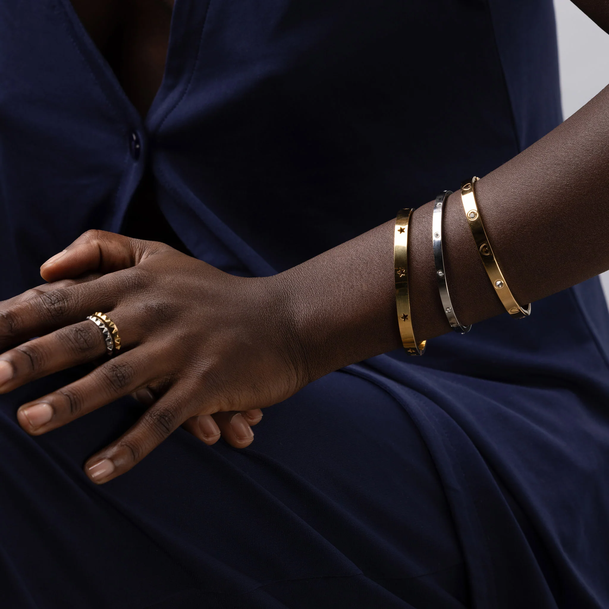 Gia - Bangle Armband Hjärta & Kristall Rostfritt Stål - Image 7