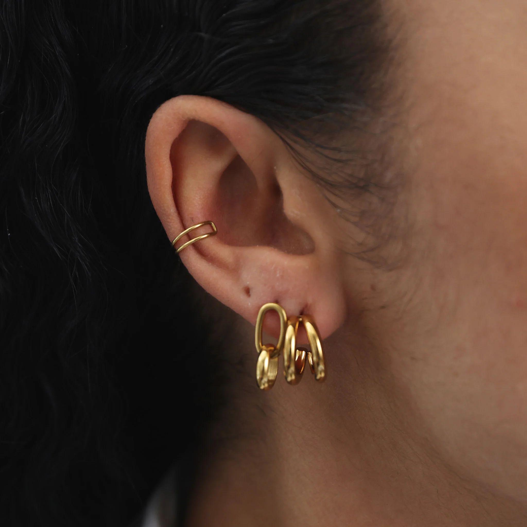 Heylin - Double Hoop Earrings Stainless Steel - Image 6