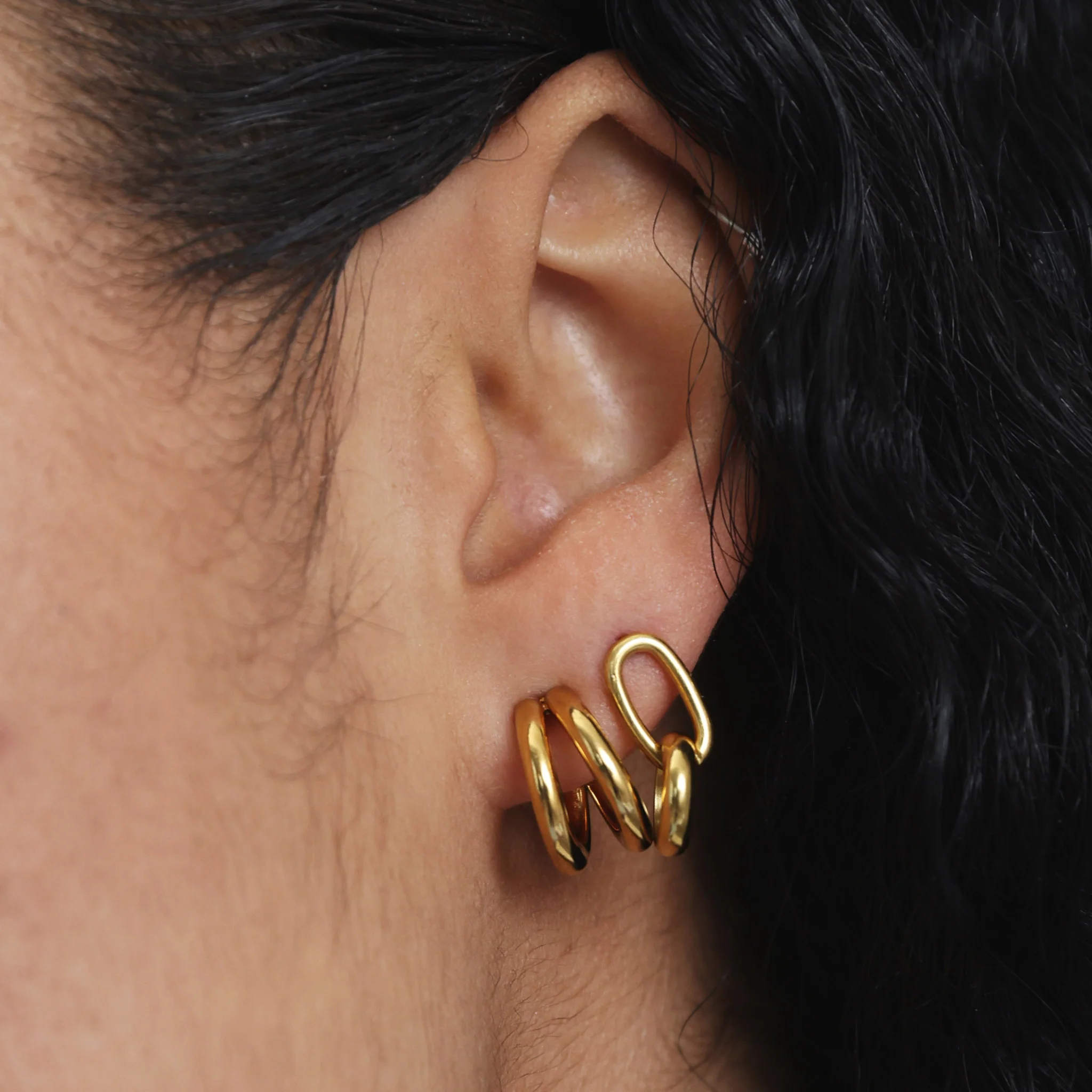 Heylin - Double Hoop Earrings Stainless Steel - Image 7