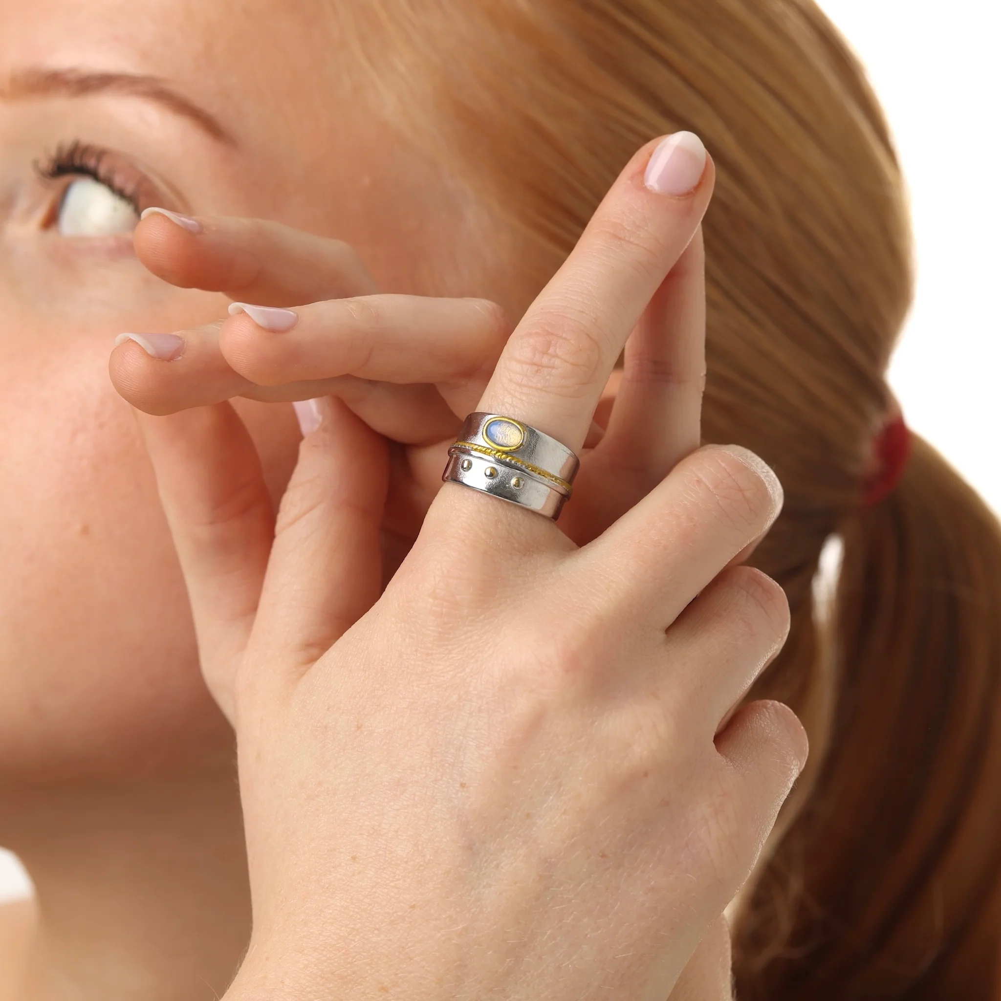 Isra - Boho Statement Ring Rostfritt Stål - Image 3
