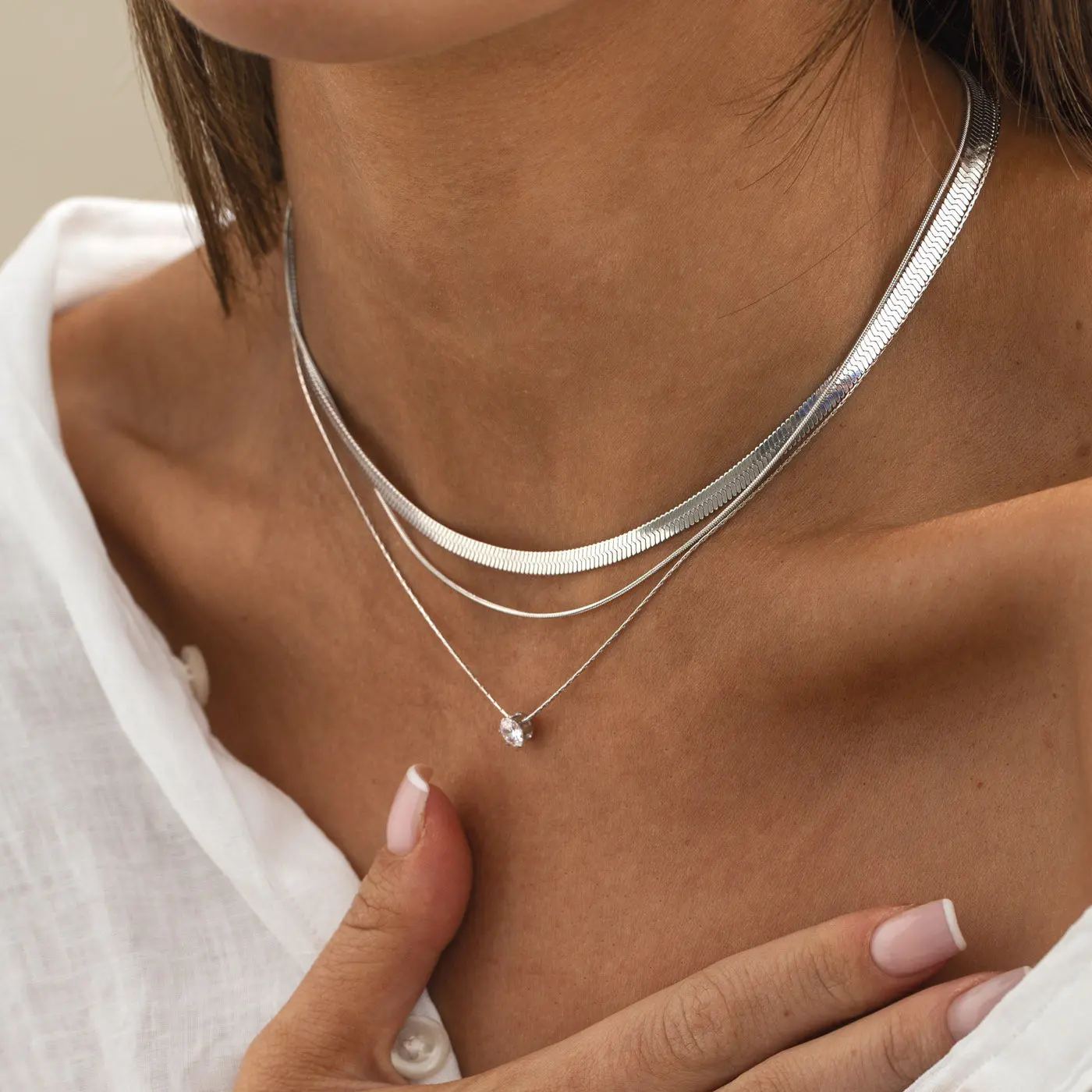Ivy - Halsband med Platt Kedja Rostfritt Stål - Image 6