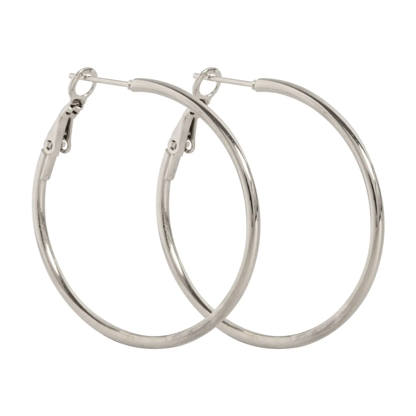 Jo - Medium Hoop Örhängen 40mm Rostfritt Stål - Image 6