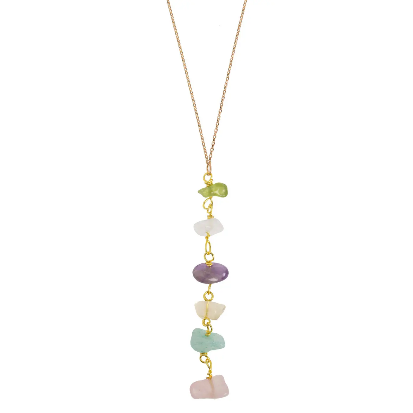 Larissa - Halvädelsten Lariat Halsband