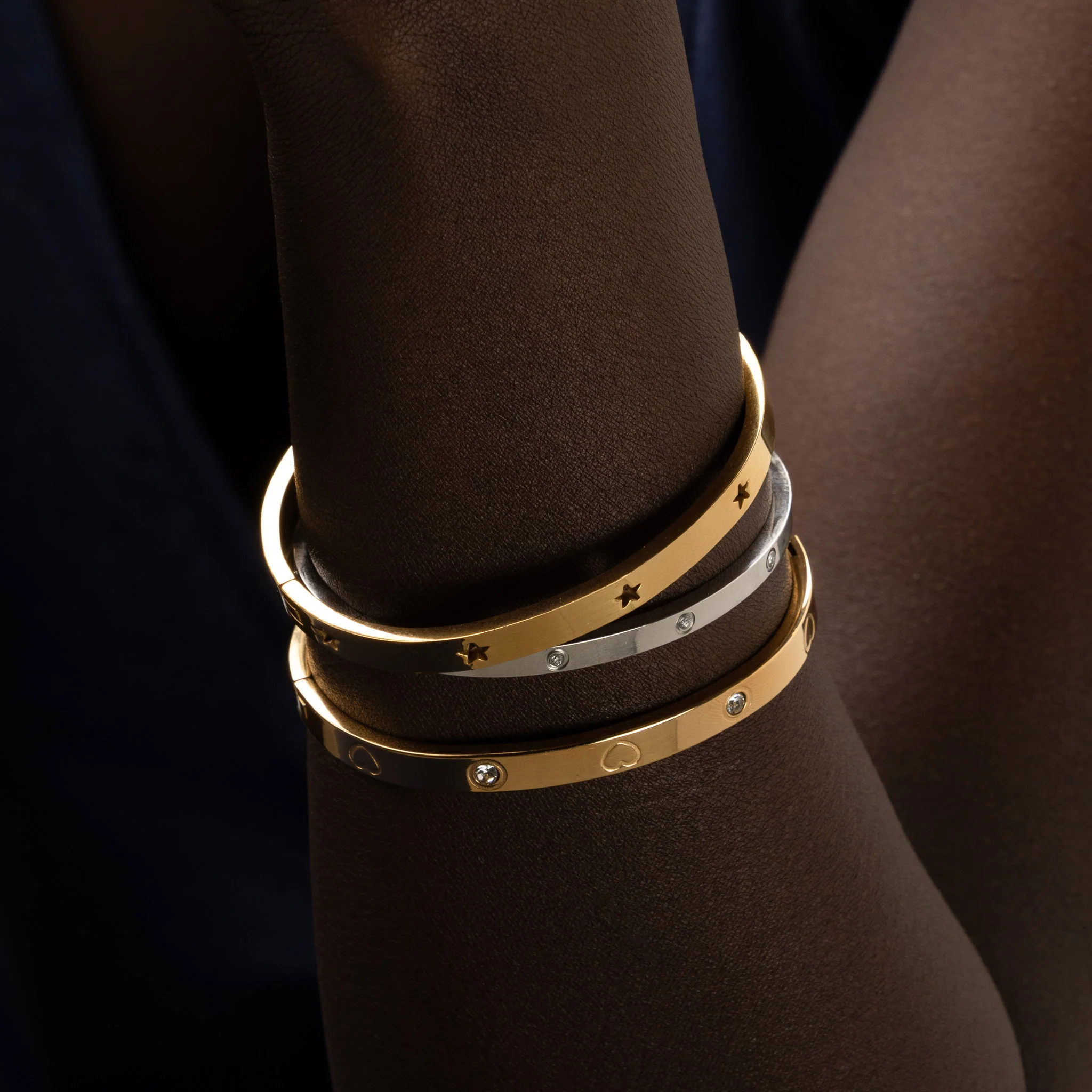Leia - Bangle Armband Stjärnor Rostfritt Stål  - Image 12