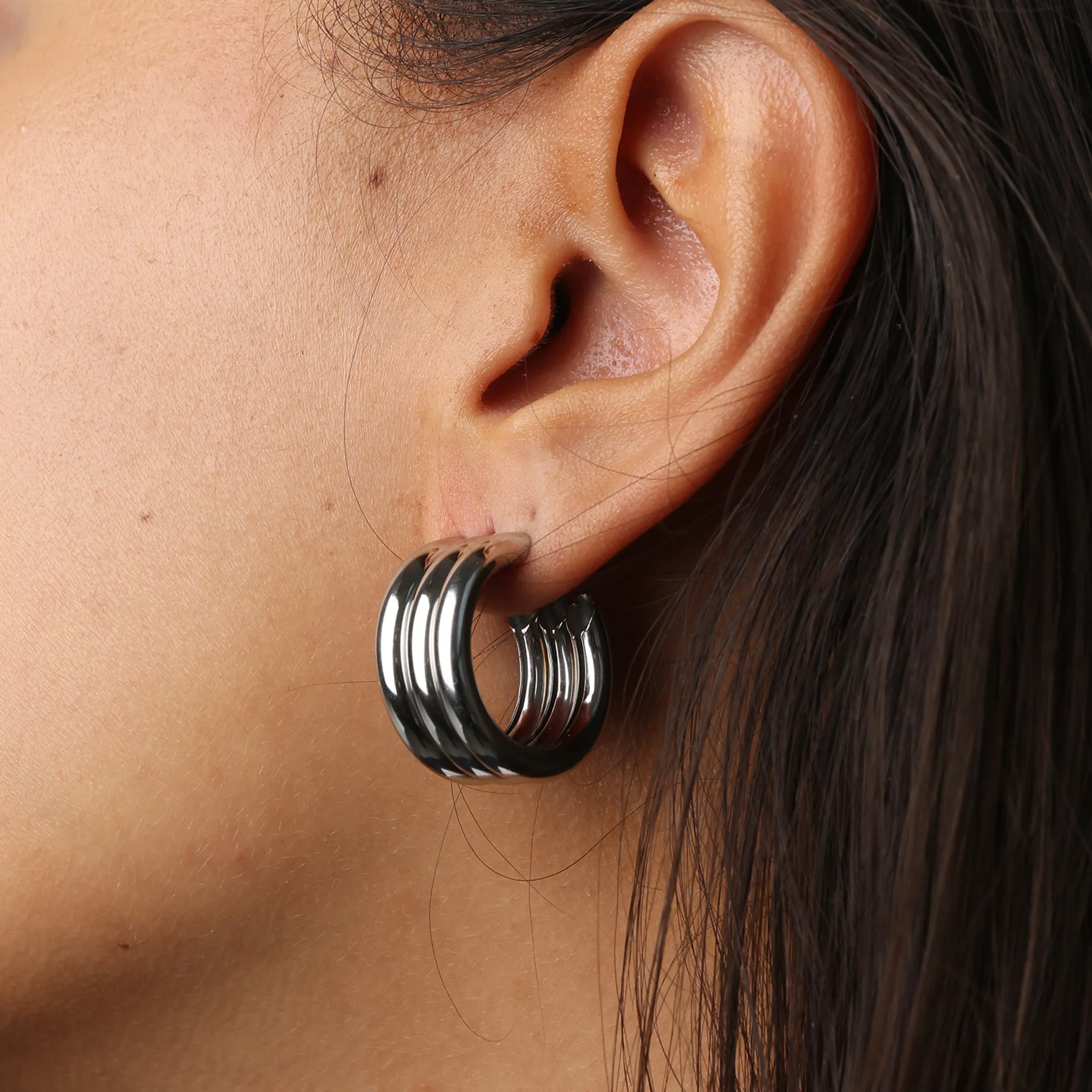 Liv - Multi Layered Studs Örhängen Rostfritt Stål - Image 6