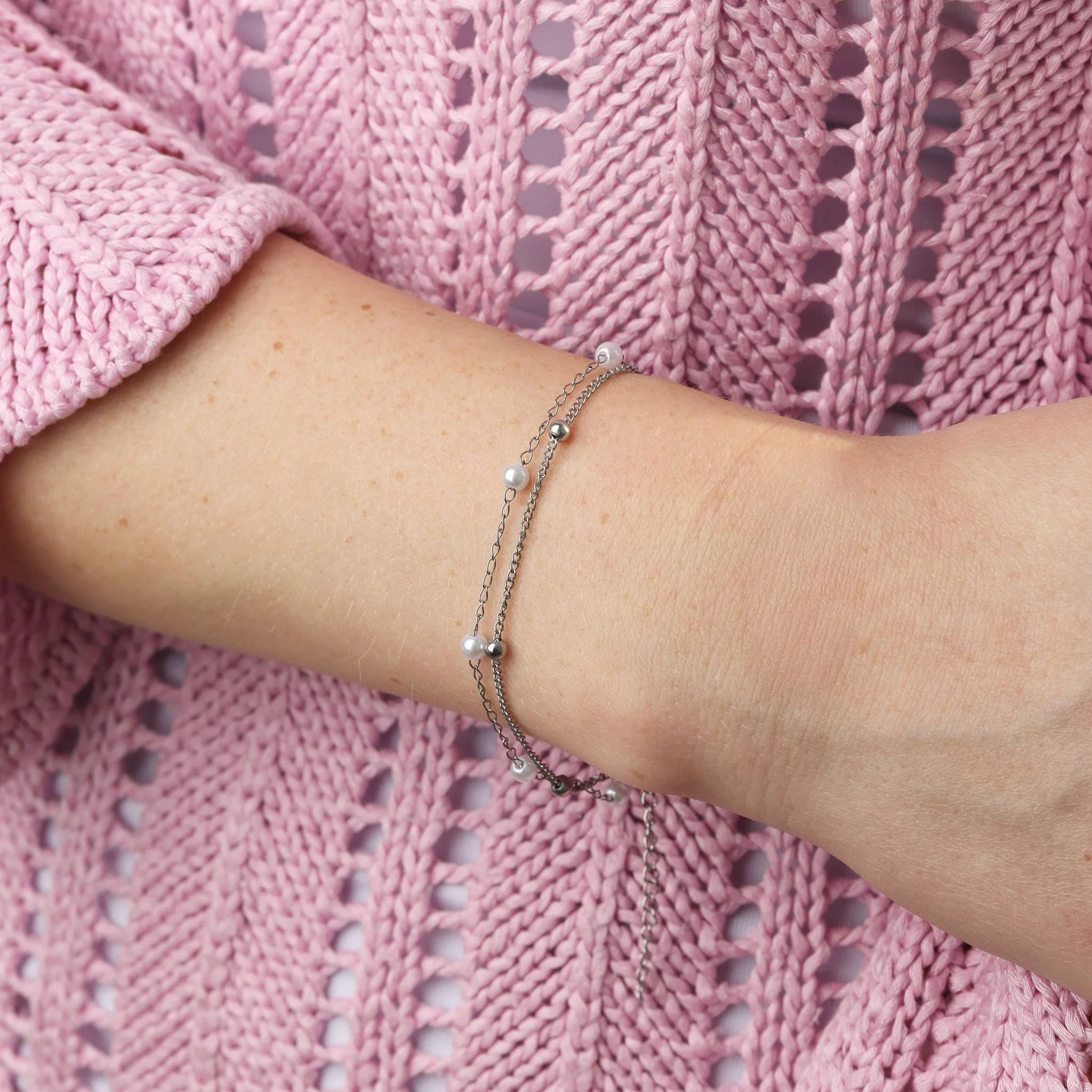 Lo - Layered Kedjearmband Rostfritt Stål - Image 4