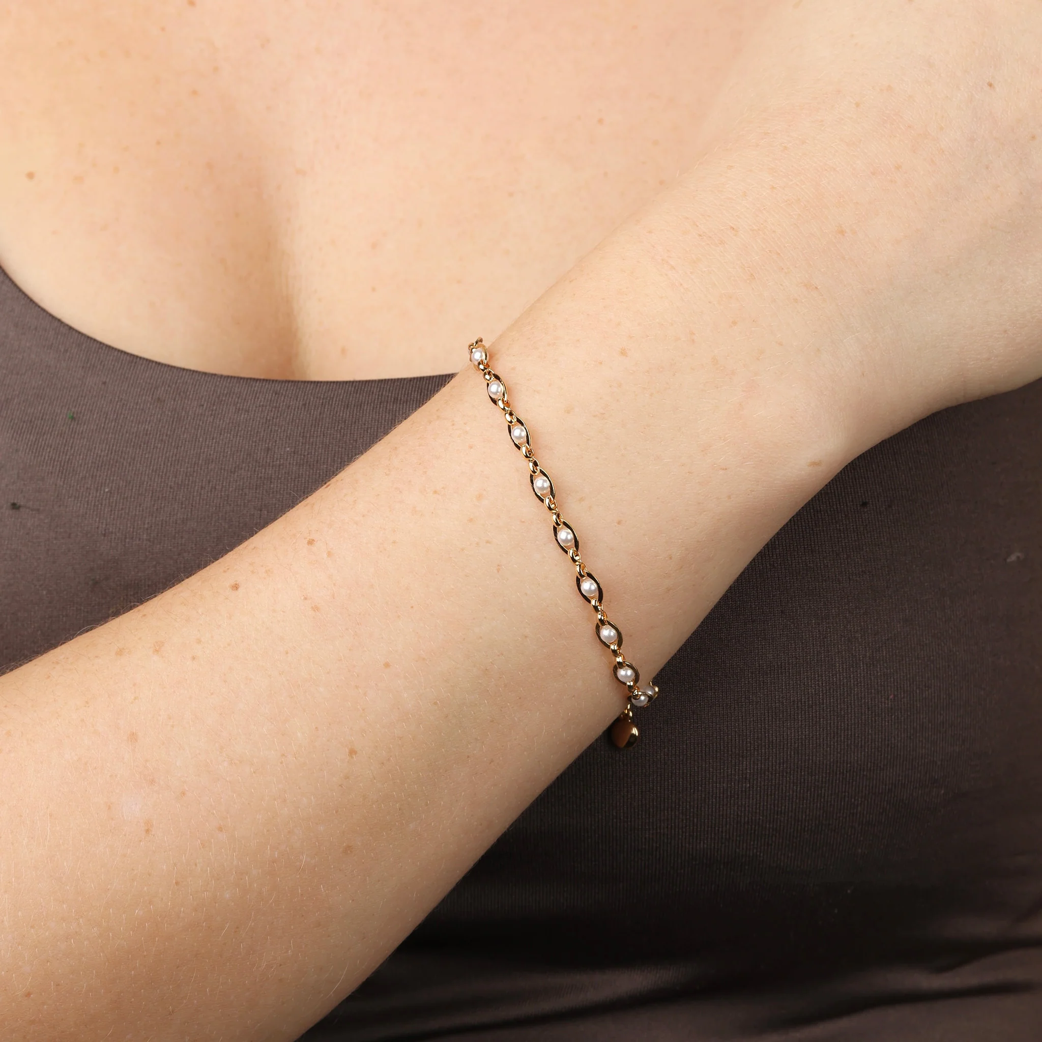 Nanna - Kedjearmband PÀrlor Rostfritt StÄl - Image 3