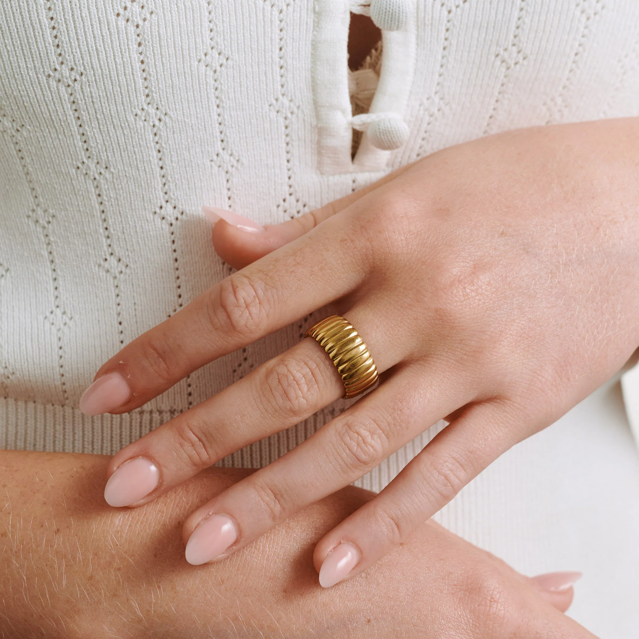 Nova - Ribbad Ring Rostfritt Stål - Image 3