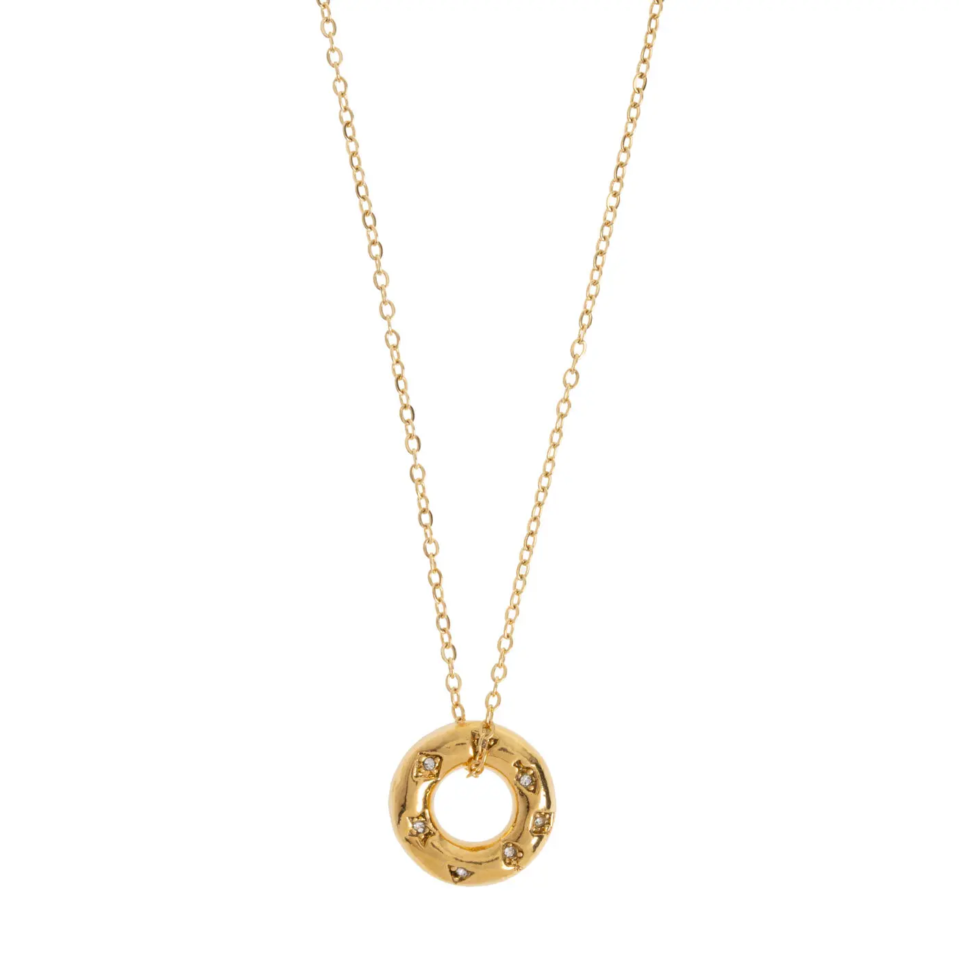 Odelia - Kristall Donut Halsband Rostfritt Stål