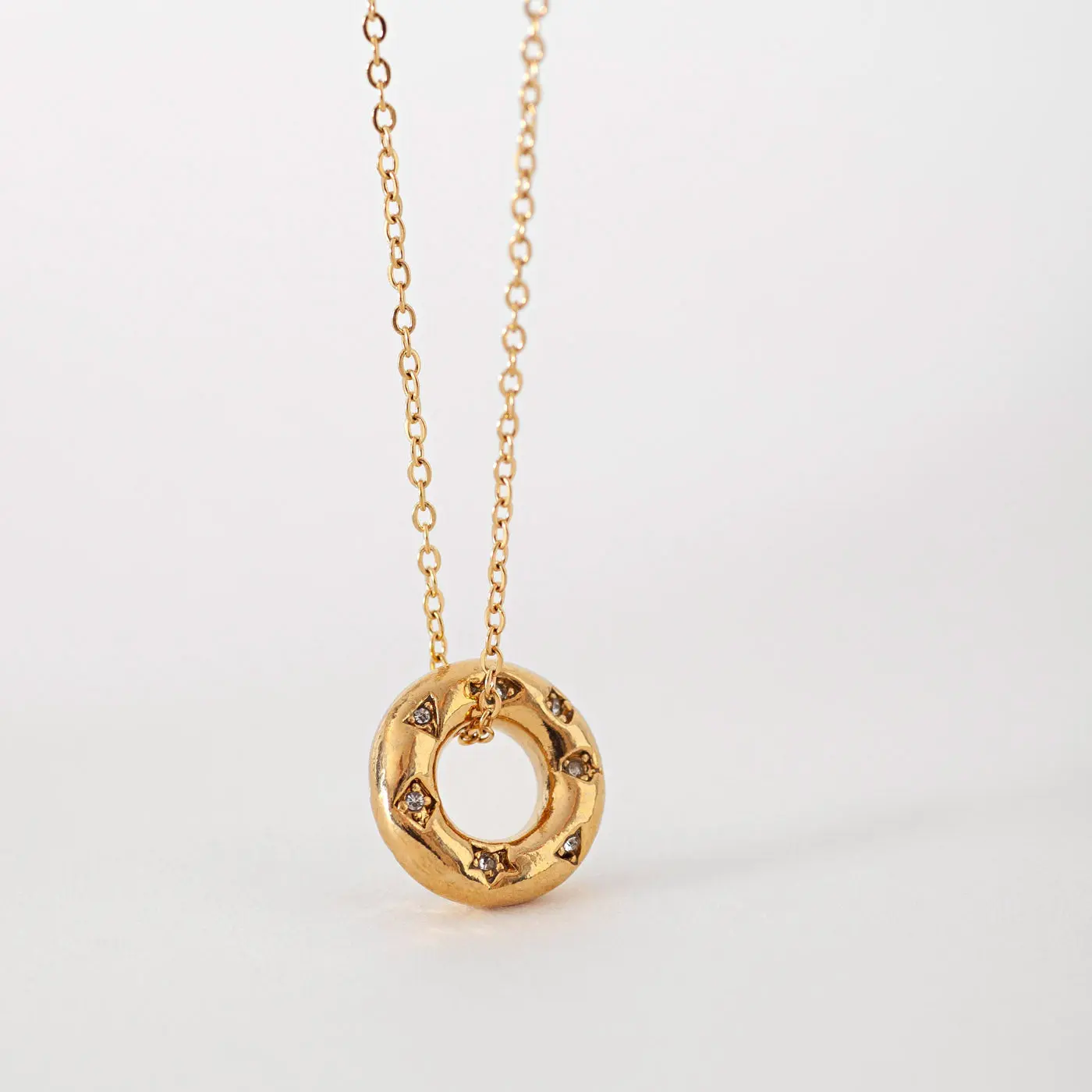 Odelia - Kristall Donut Halsband Rostfritt Stål - Image 3