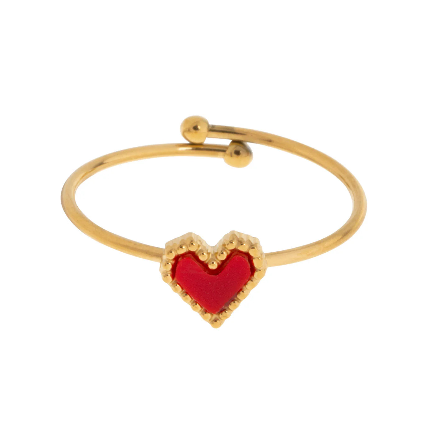 Sarah - Ring ĂrhĂ€ngen och Halsband med HjĂ€rta GĂ„voset Rostfritt StĂ„l Guld - Image 8