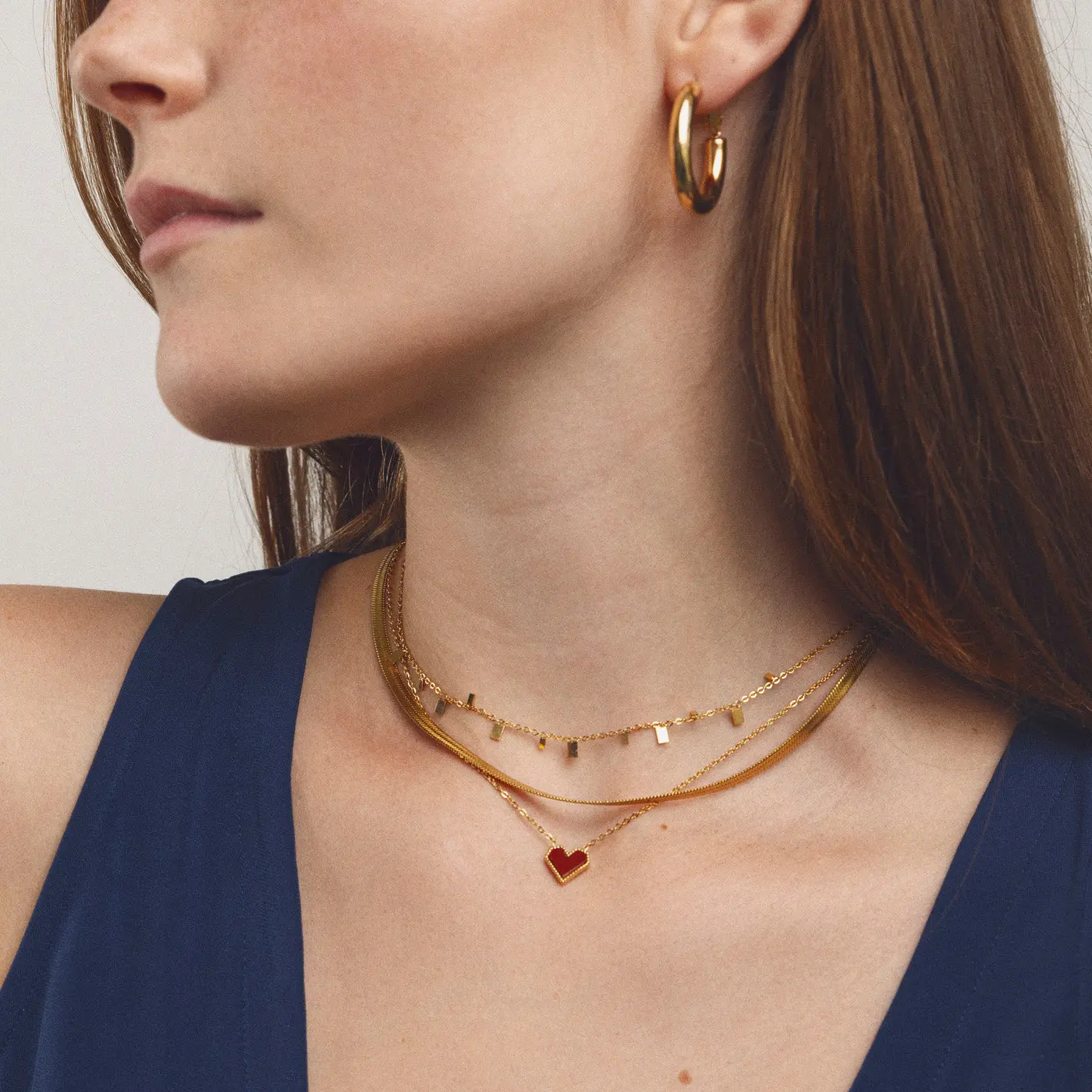 Sarah - Halsband med Rött Hjärta Rostfritt Stål - Image 5