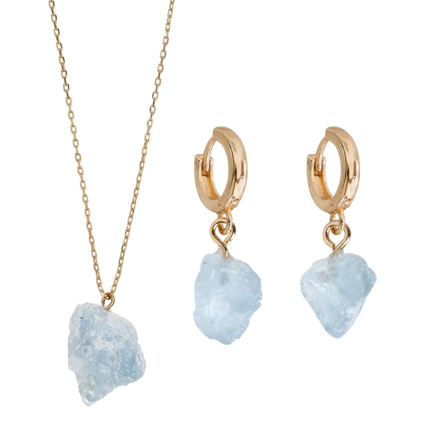 Halvädelsten Set med Halsband och Örhängen  - Image 11