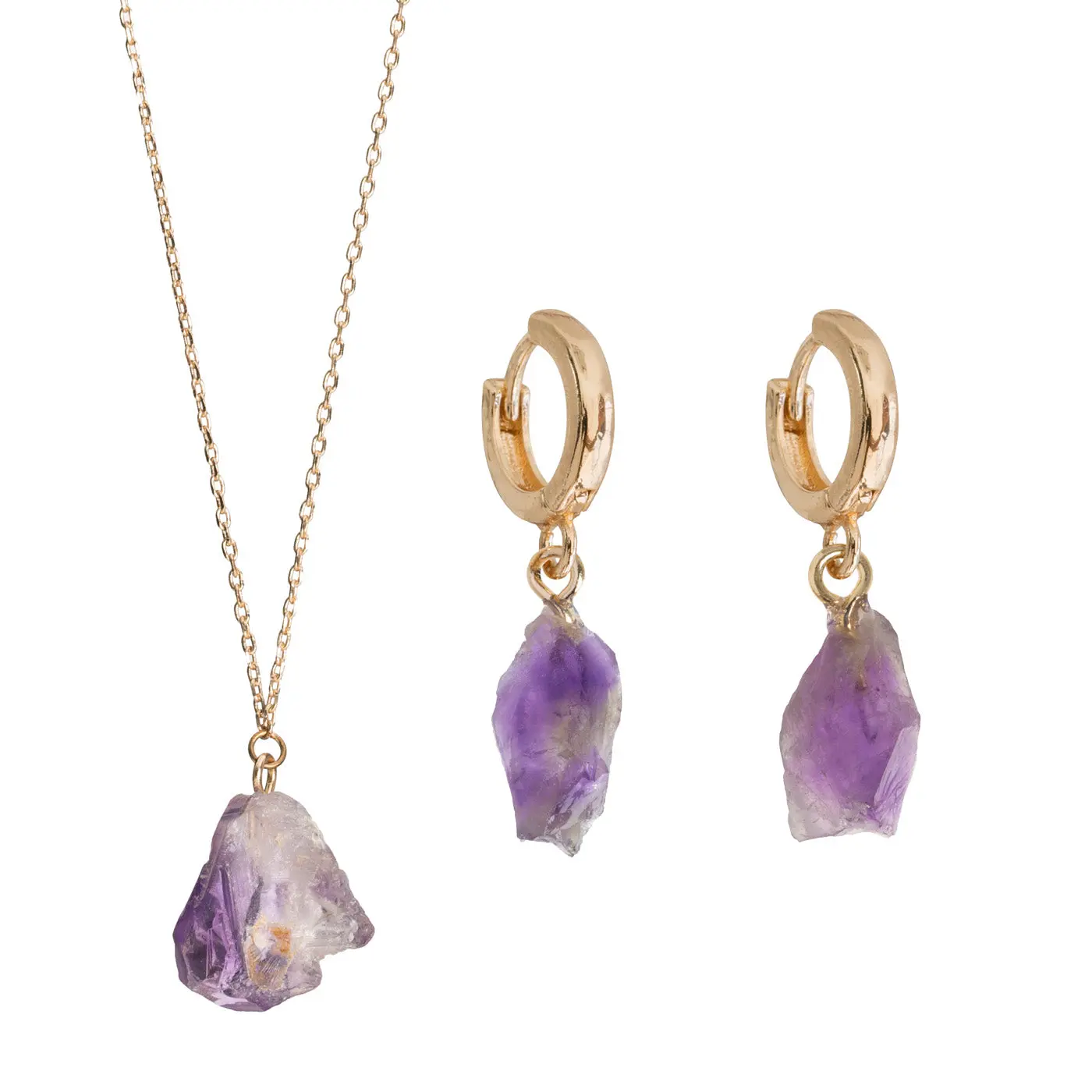 Halvädelsten Set med Halsband och Örhängen  - Image 13