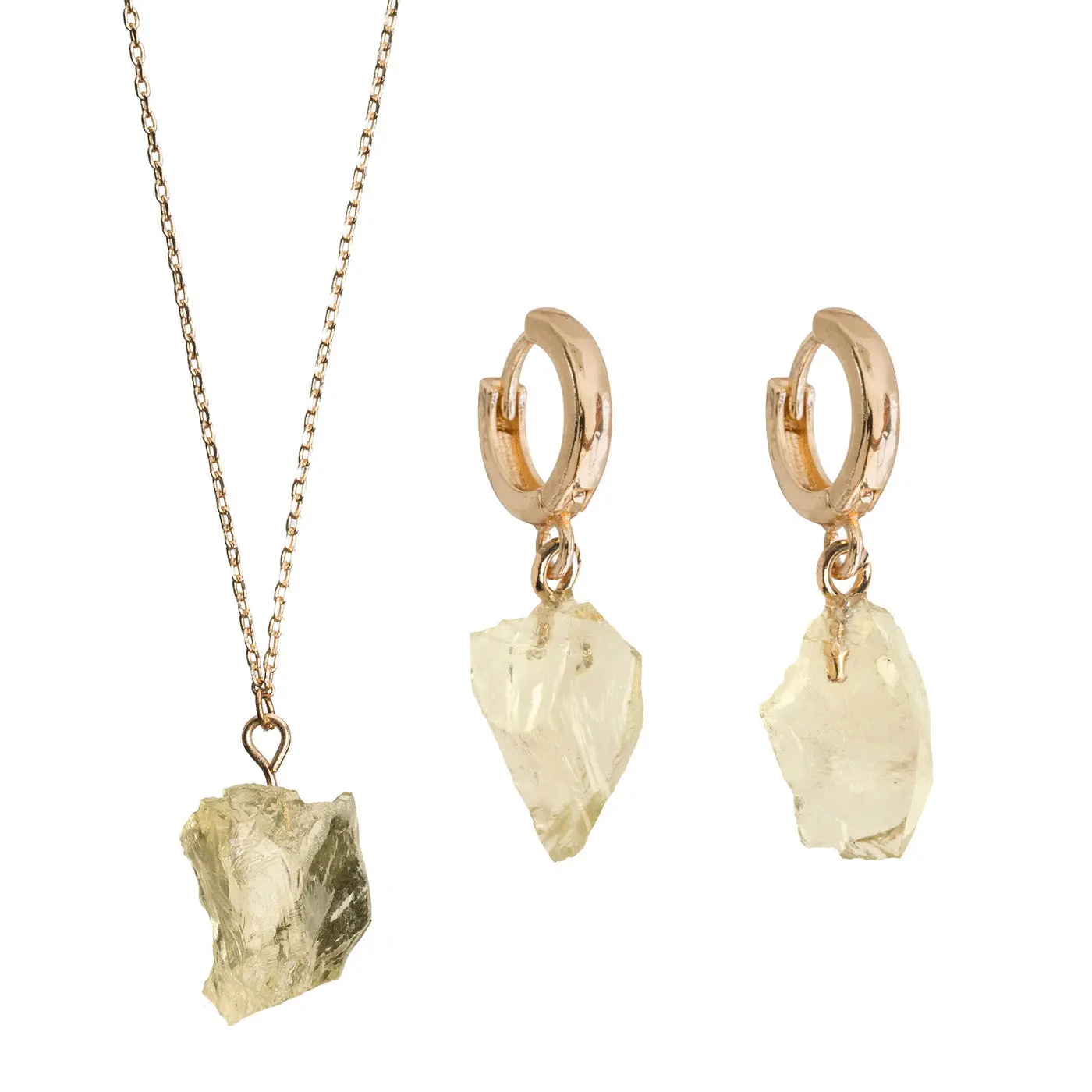 Halvädelsten Set med Halsband och Örhängen  - Image 15
