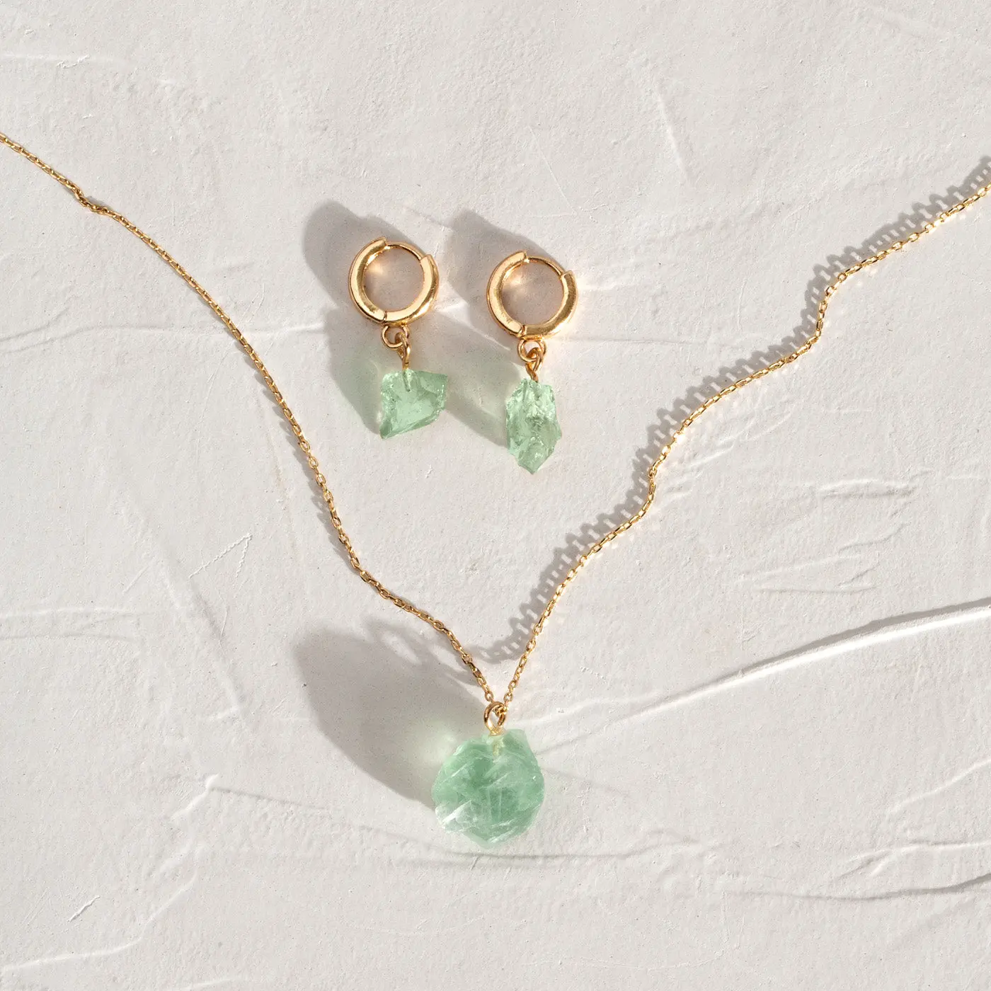 Halvädelsten Set med Halsband och Örhängen  - Image 3