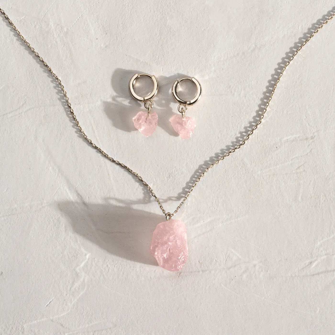 Halvädelstensset med halsband och örhängen - Silver - Image 3