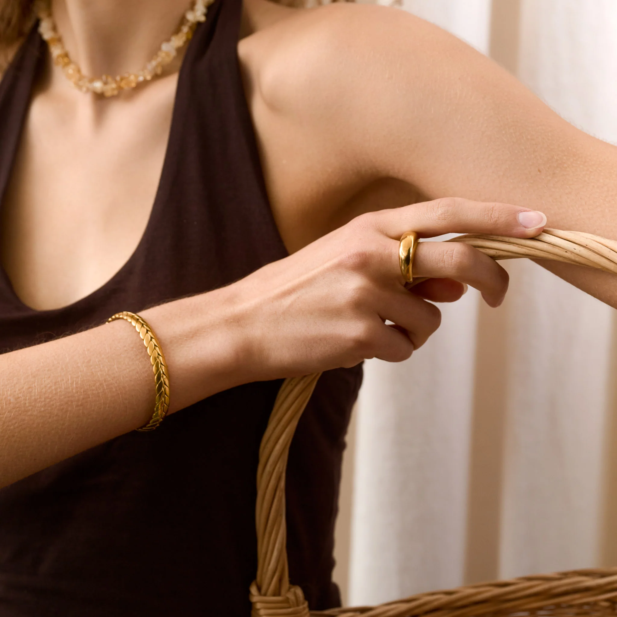 Silje - Flätat Bangle Armband Rostfritt Stål - Image 4