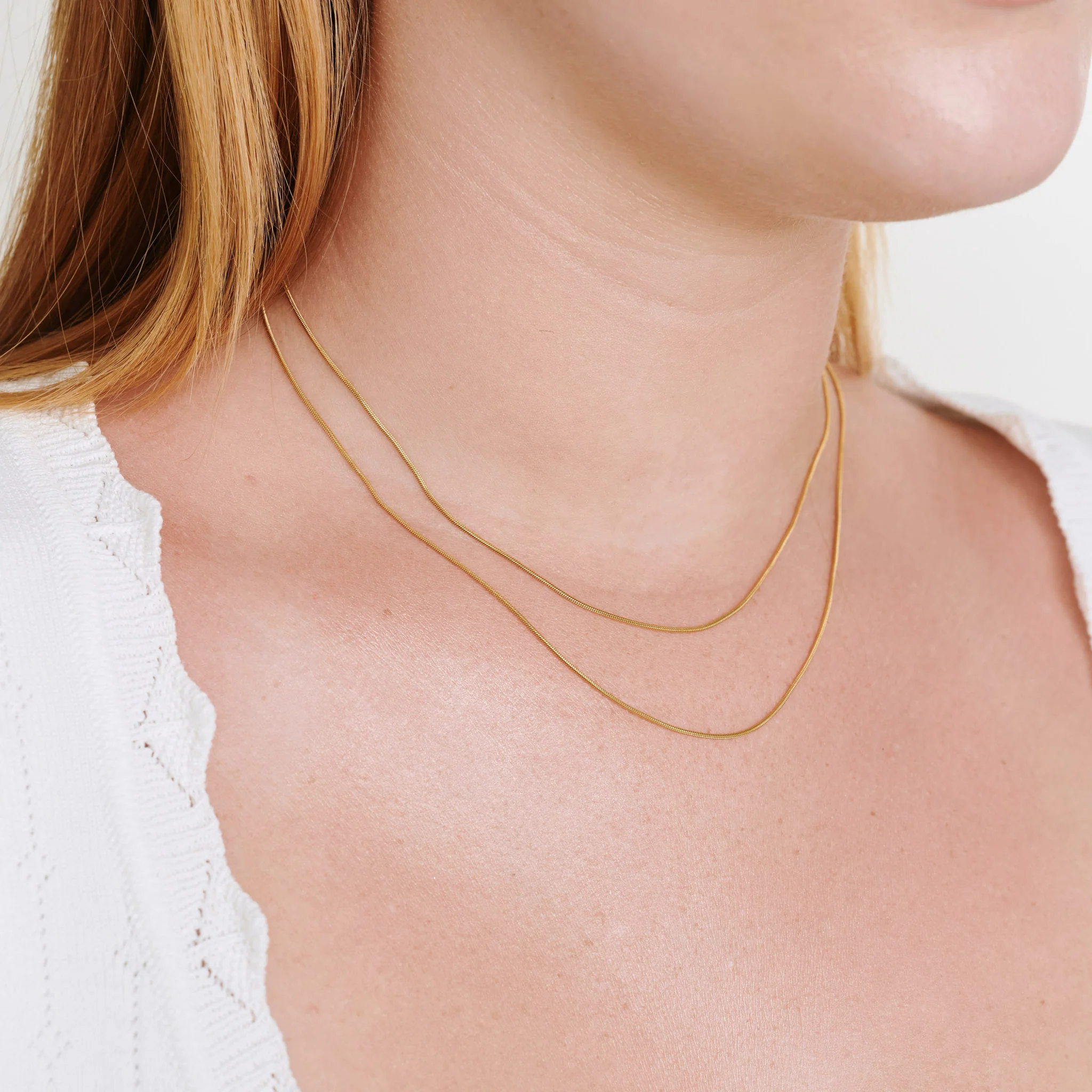 Silvia - Snake Chain Halsband Dubbelt Rostfritt Stål - Image 7