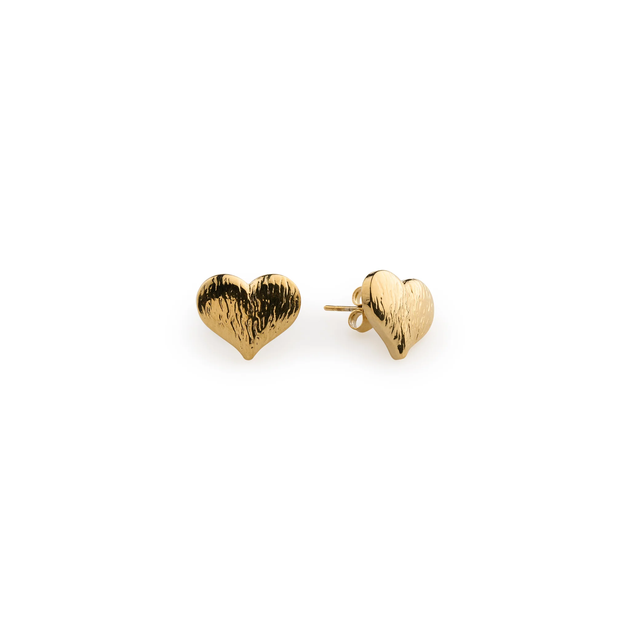 Suvy - Ribbade HjÀrtörhÀngen Studs Guld Rostfritt StÄl