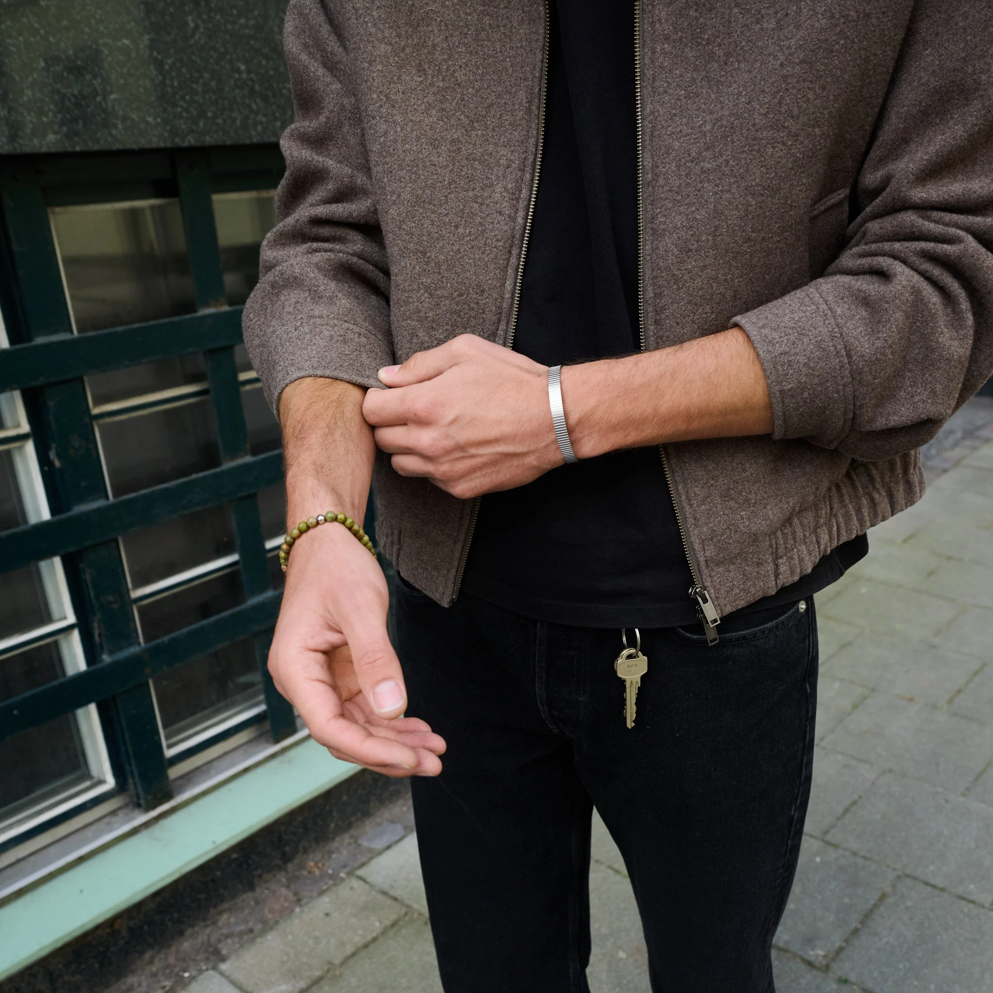 Tage - Ribbad Bangle Armband Rostfritt Stål - Image 7