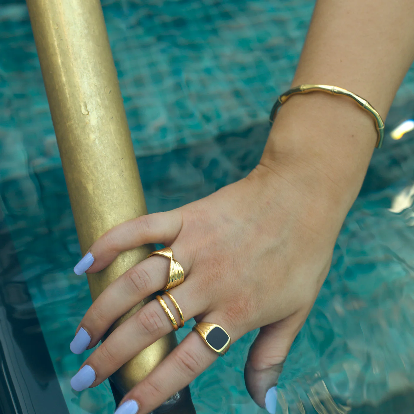 Tyra - Bambu Bangle Armband Rostfritt Stål - Image 6
