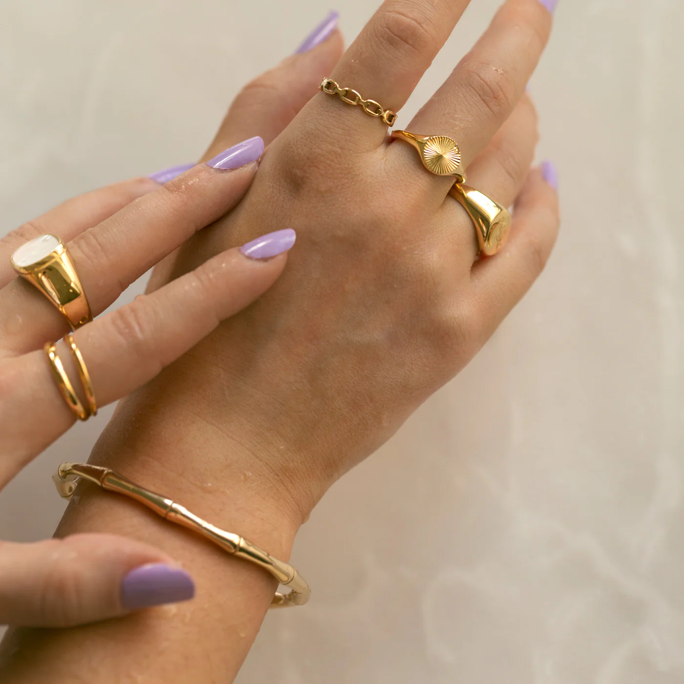 Tyra - Bambu Bangle Armband Rostfritt Stål - Image 7